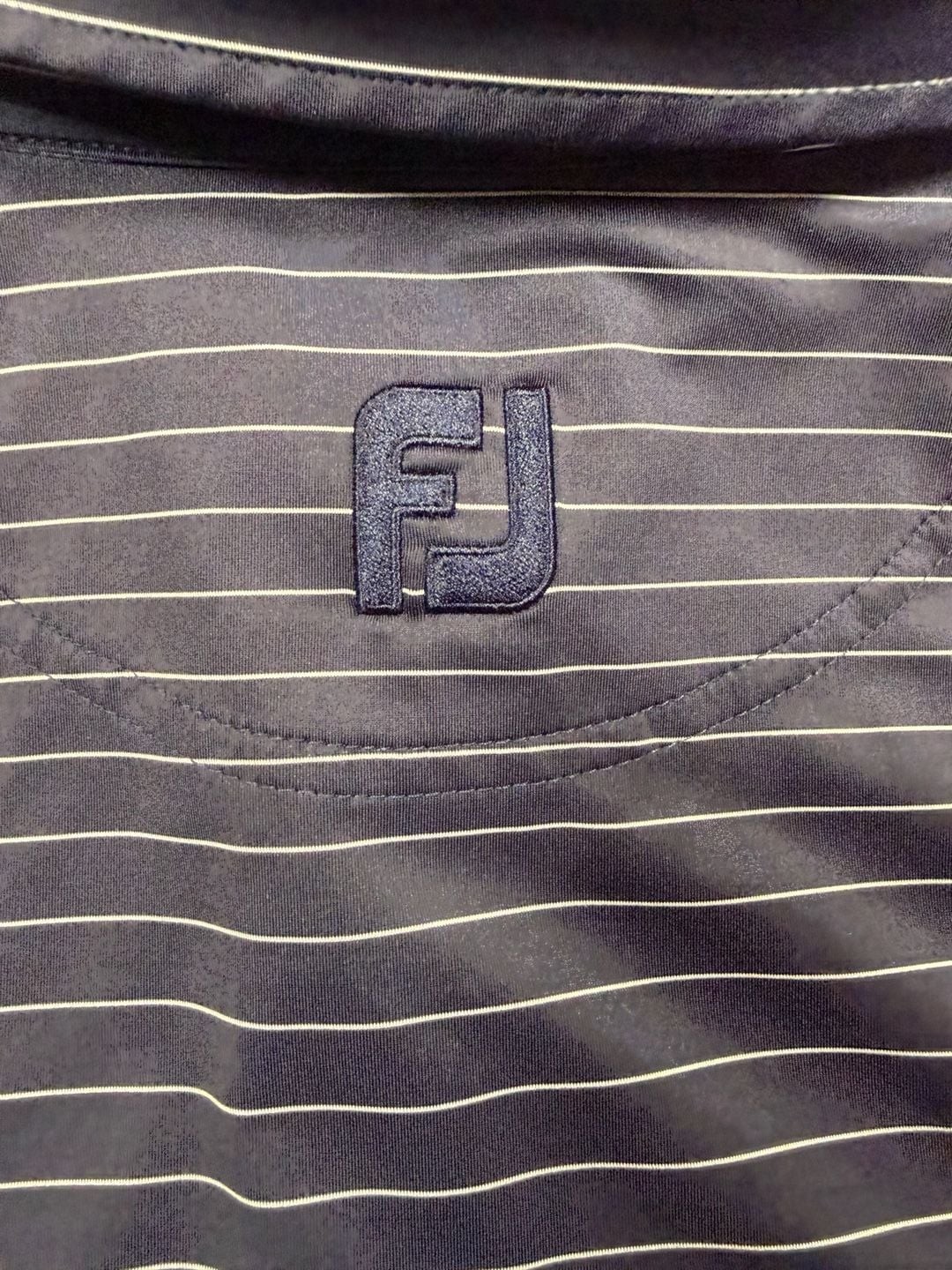 FootJoy Lisle Shirting Stripe Performance Golf Polo XL Navy Blue XL