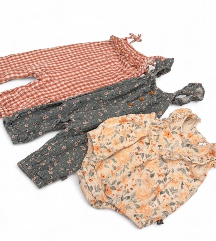 Modern Moments Baby Girl Romper Set | Set Of 3 | Size 6-9 Months