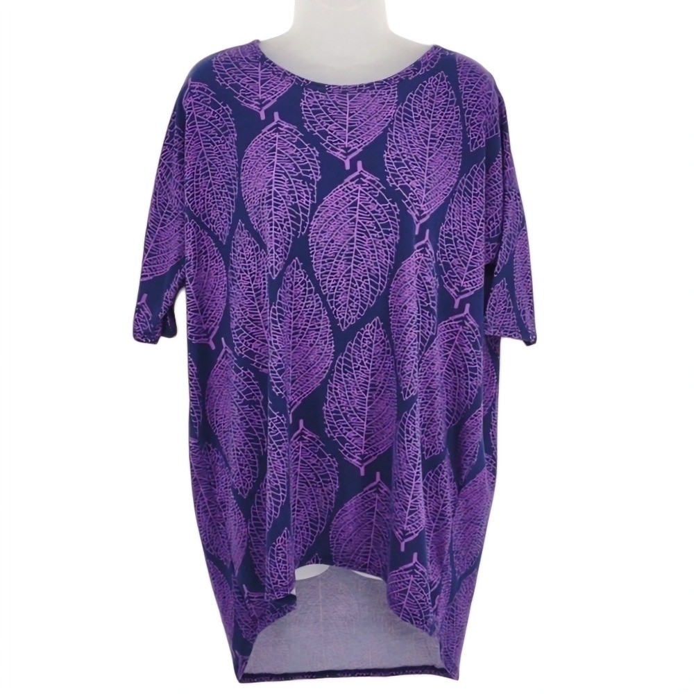 Lu La Roe Irma Tee navy with purple leaves leaf shirt
