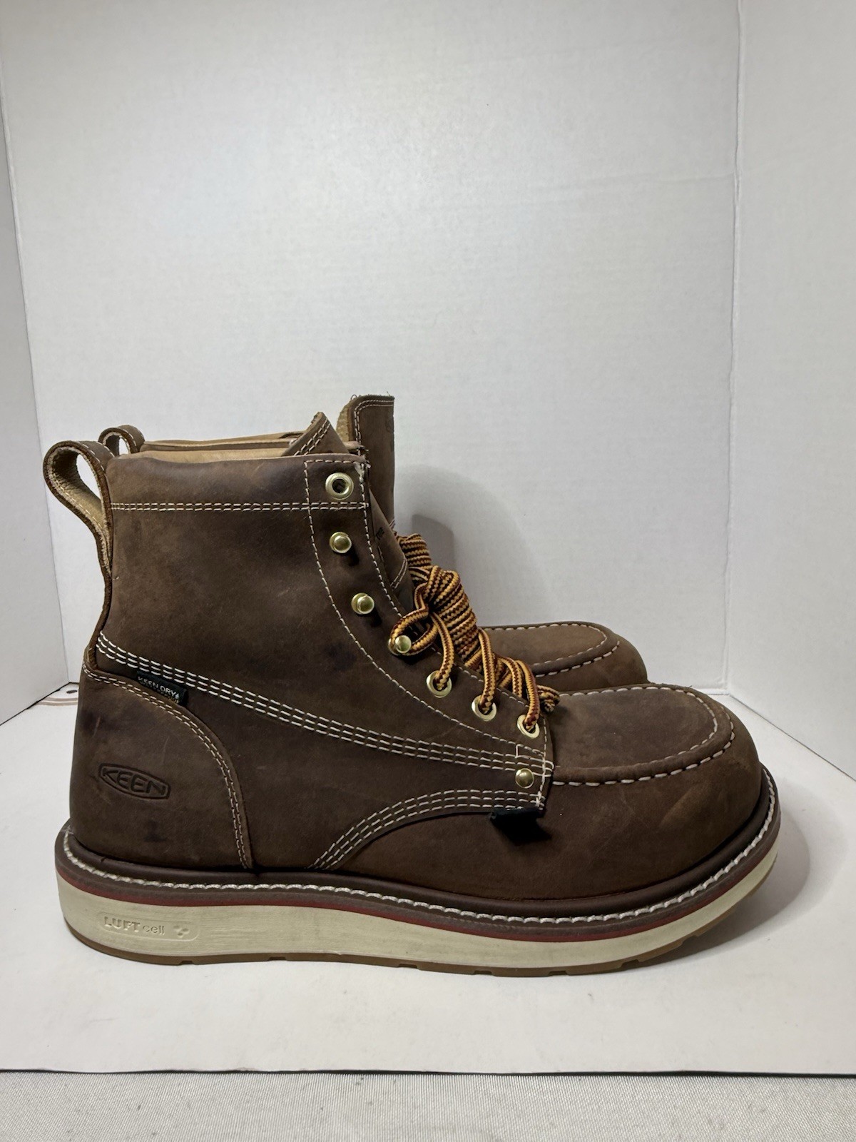 KEEN Utility Men’s Liberty 6″ Waterproof Work Boots Chestnut/Gum SZ 8.5D 1030604