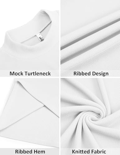 Coofandy Sweater Classic Solid Mens Mock Turtleneck Short Sleeve Slim Fit Turtle
