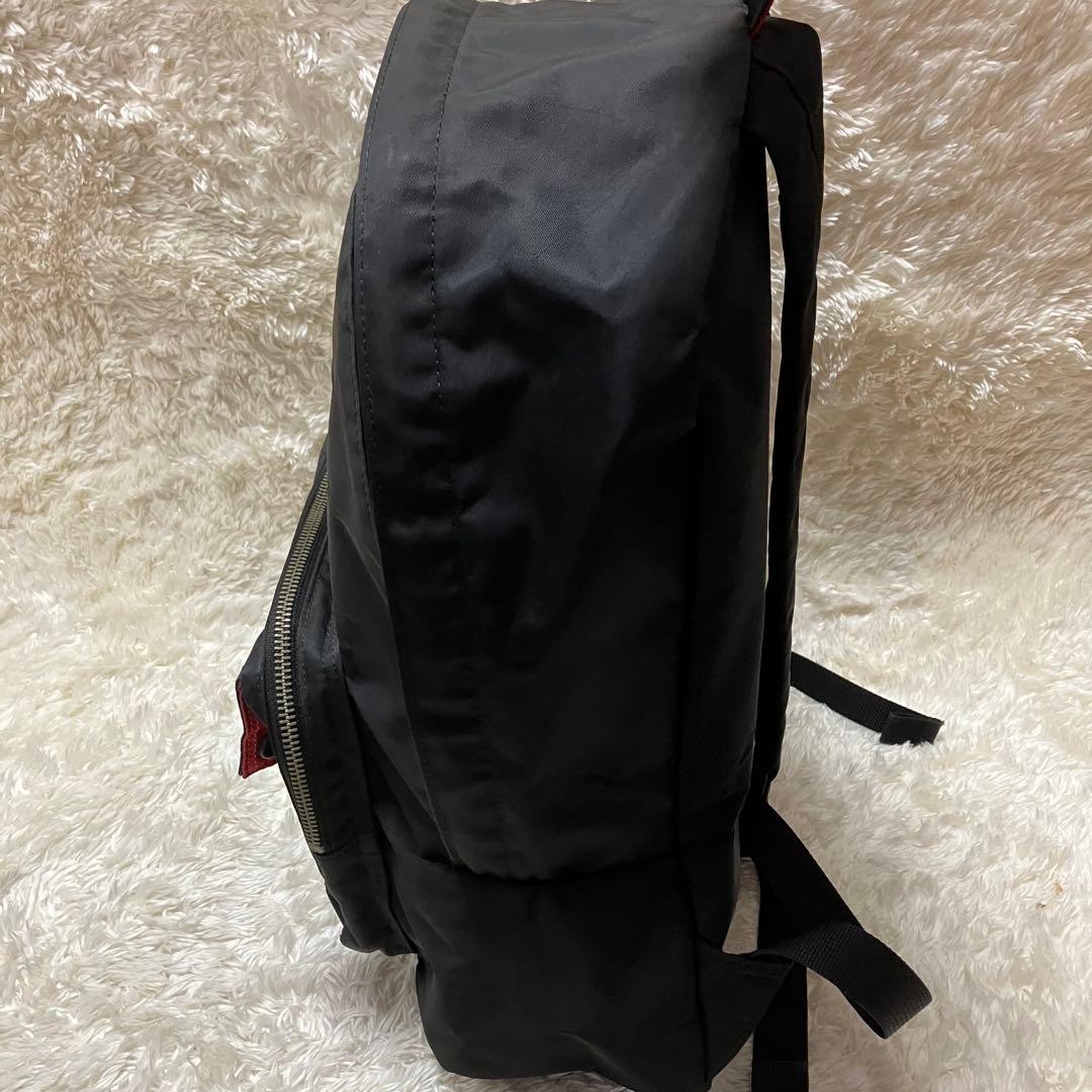 Porter L-Fine Ils Rucksack Backpack Nylon Polyester Black Red Used