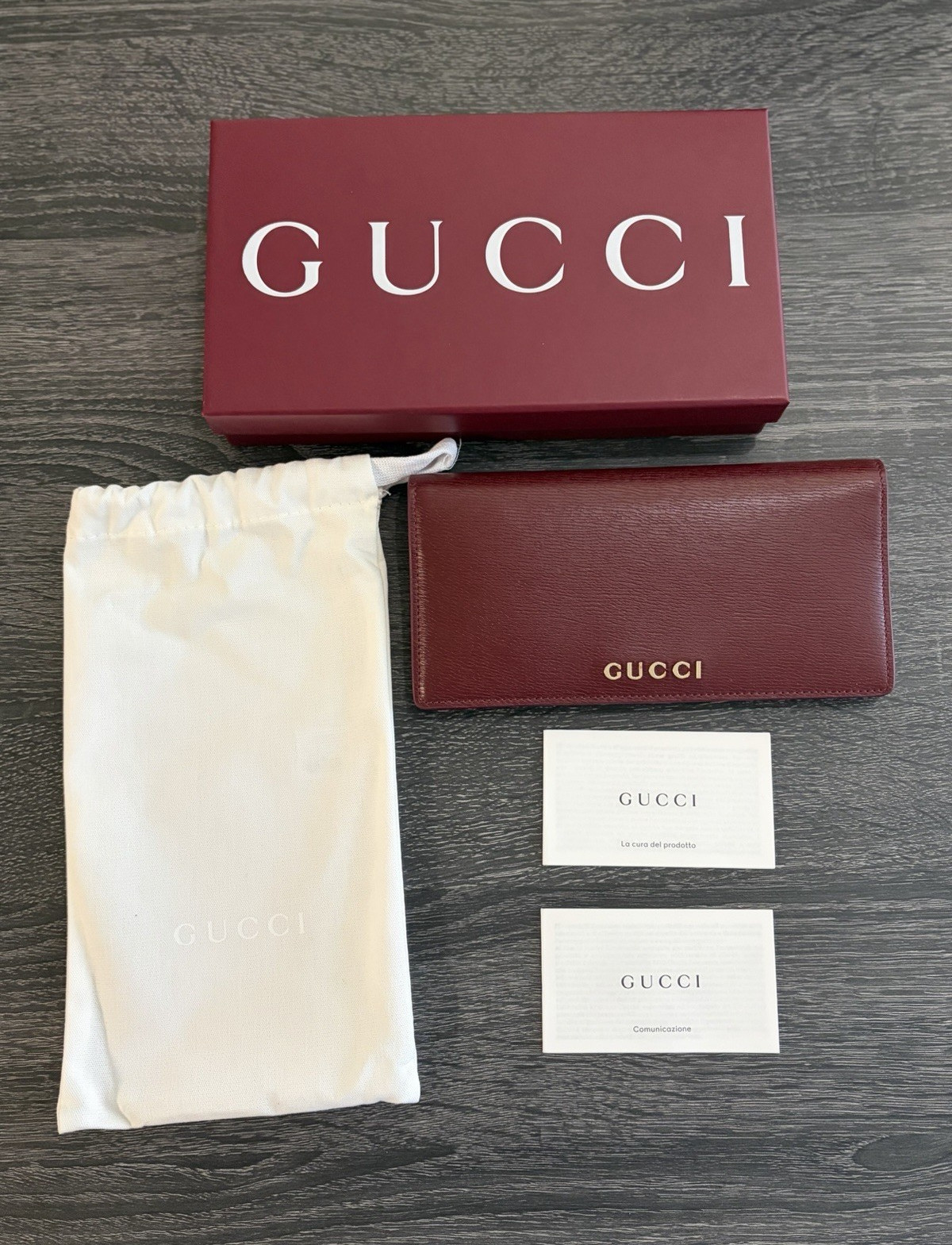 Gucci Red Ancora Leather Continental Wallet