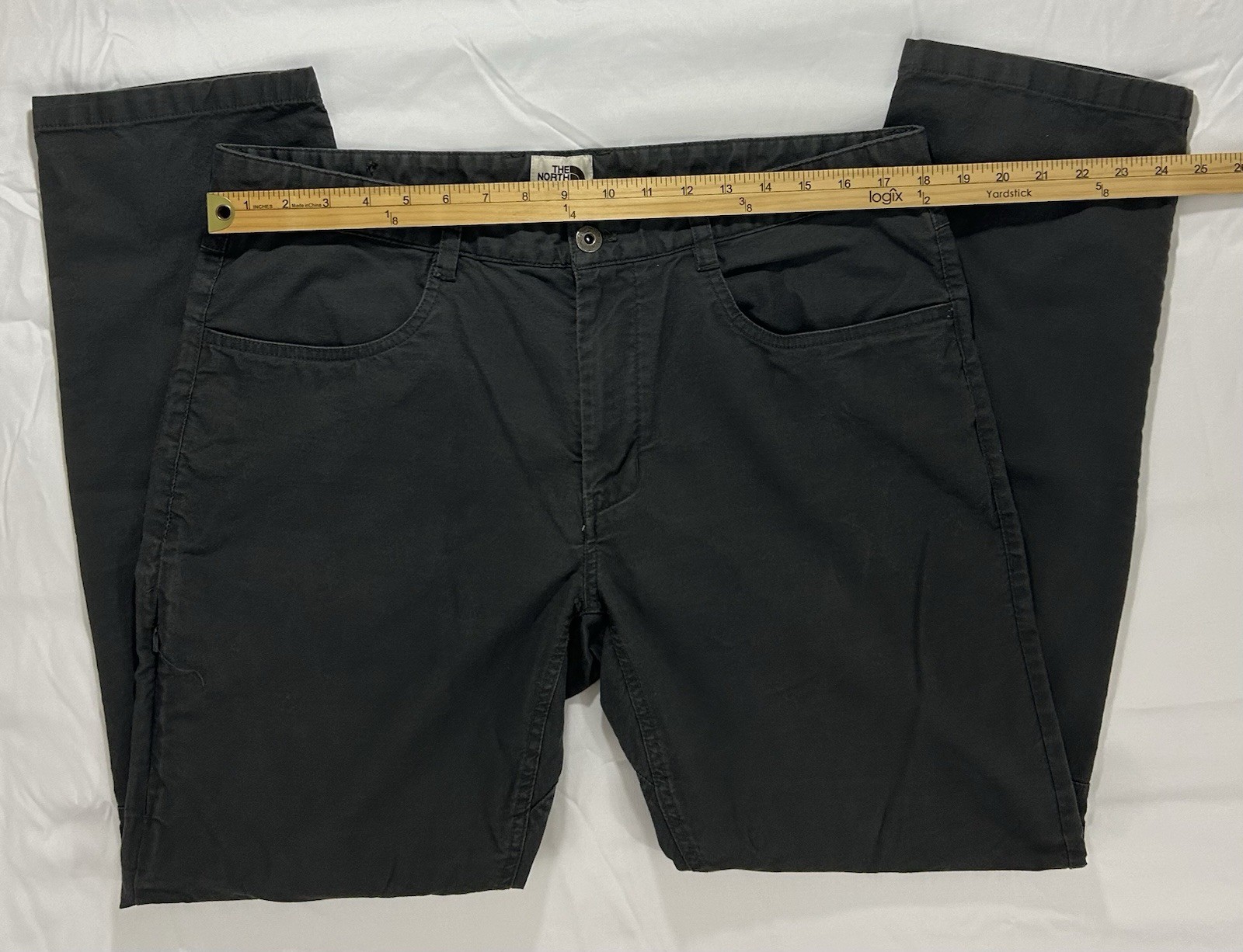 The North Face Mens Jeans 36×30 Regular Fit Straight Charcoal Gray Wash Logo