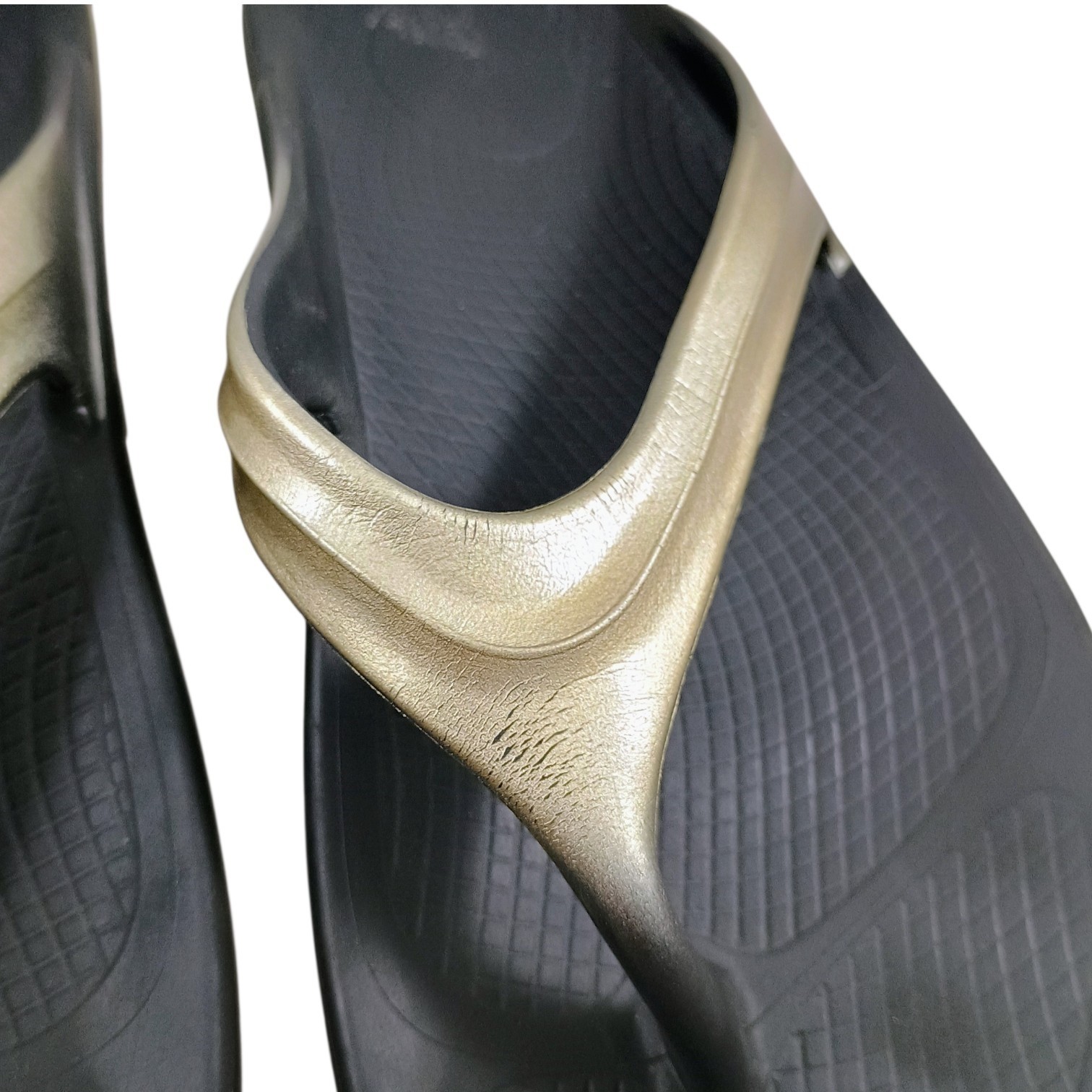 OOFOS Oolala Recovery Thong Sandals Latte Black Women’s Size 8 EU 39
