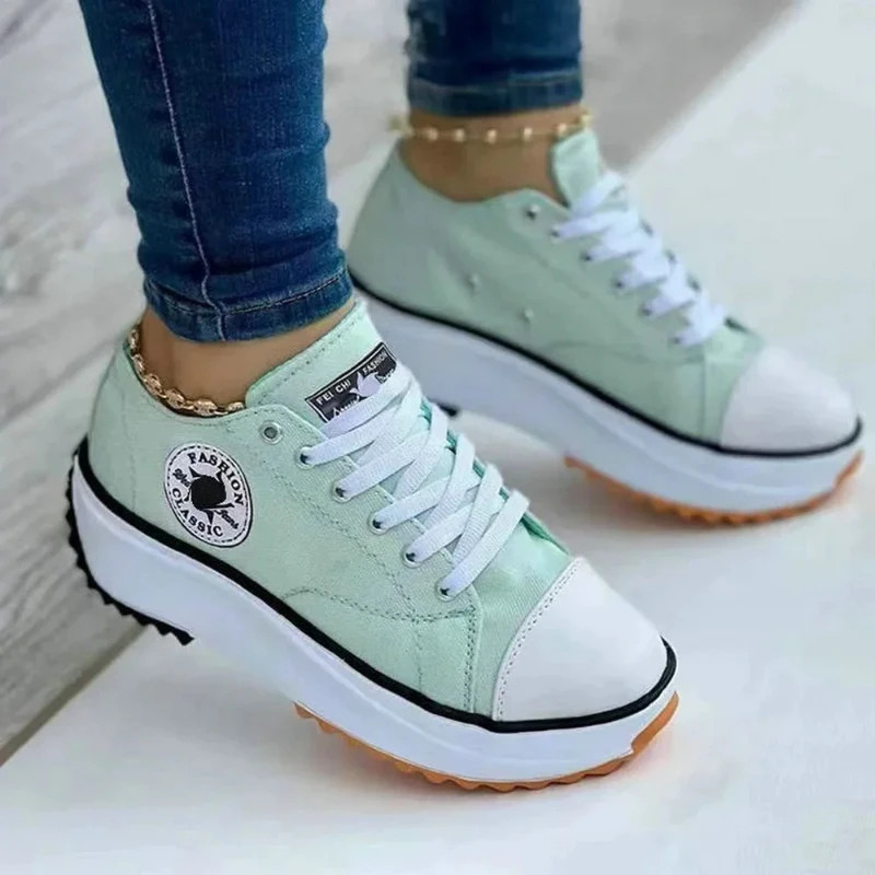 Shoes for Women Classic White Canvas Sneakers Fashion Platform Women Casual