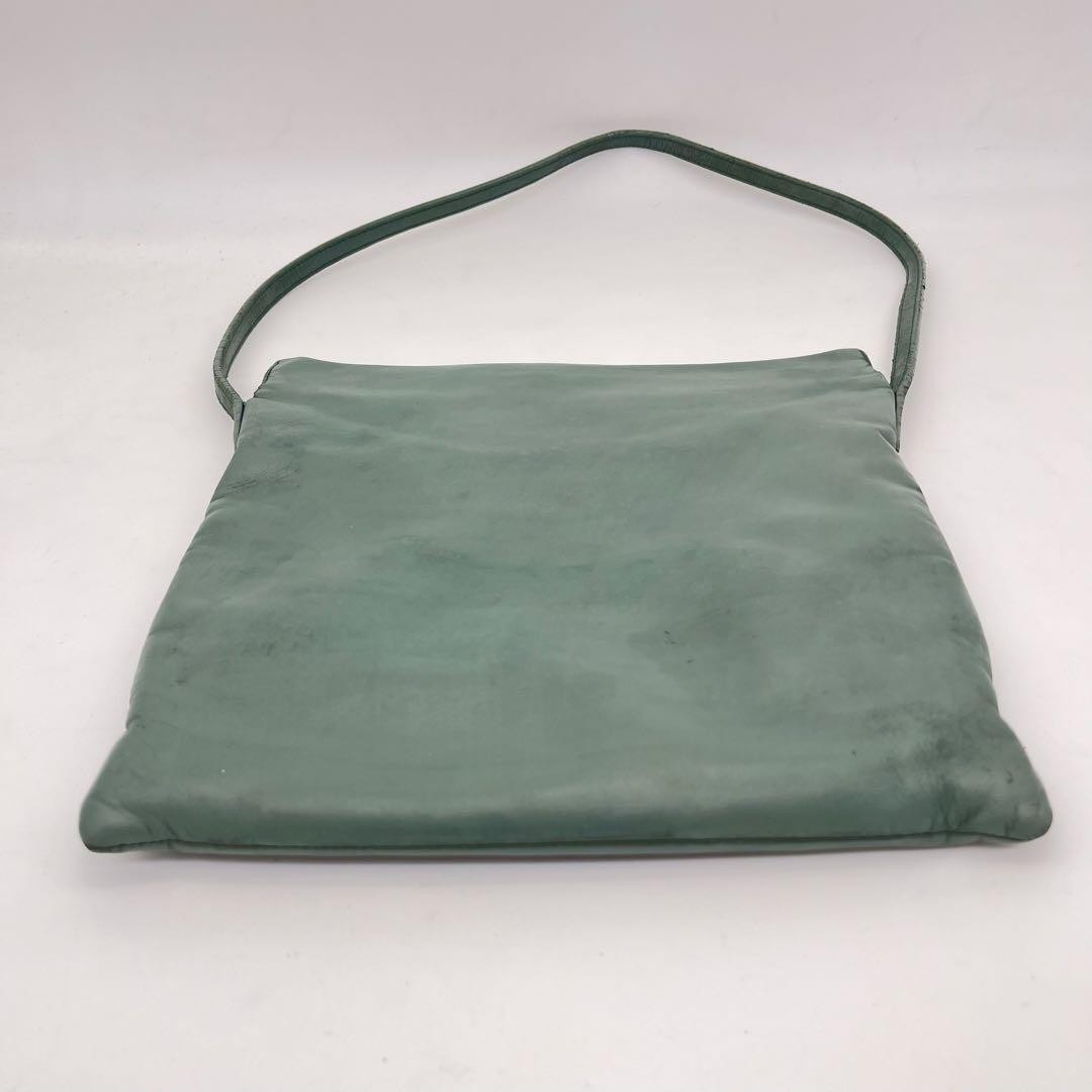 Loewe Anagram One-Shoulder Bag Green Embossed Logo Pouch Japan 069955
