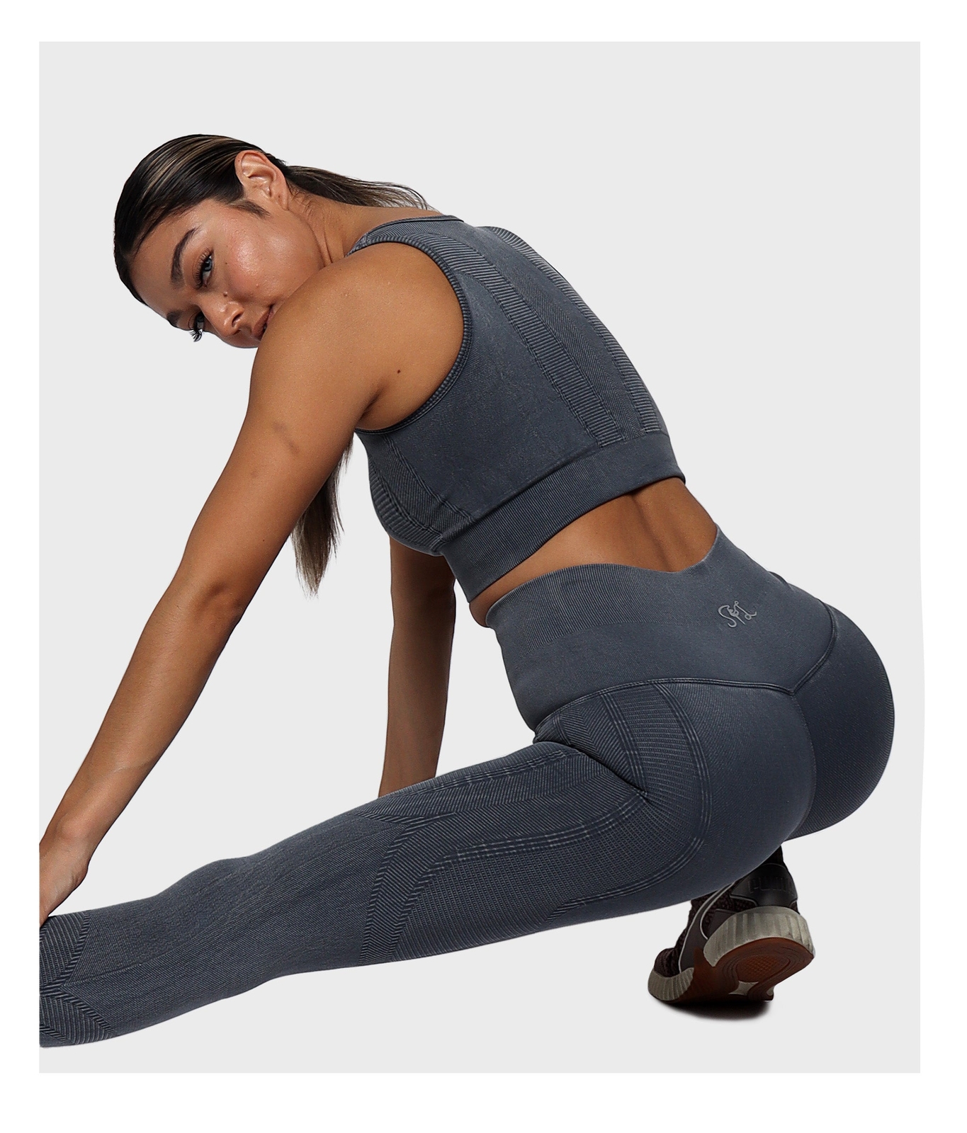 Blue Acid Wash Top & Leggings