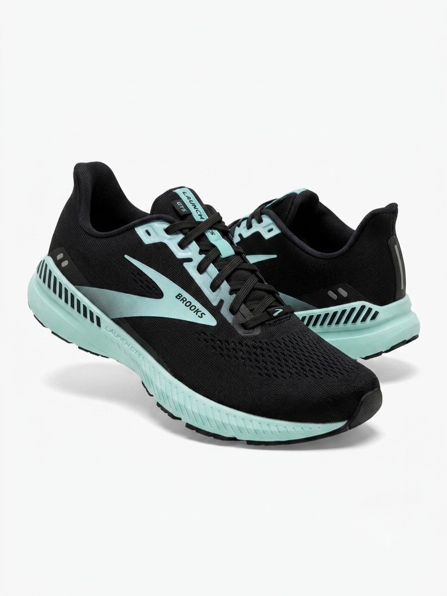 Size 9.5 WIDE Brooks Launch GTS 8 Black Women Shoes 9.5 WIDE