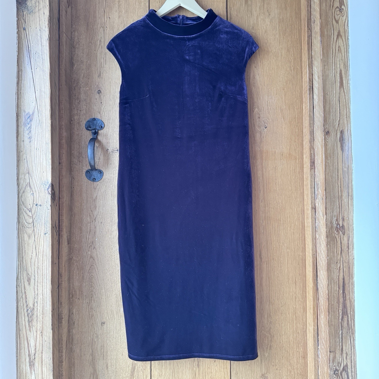 Phase Eight Joelle Dress 10 Purple Velvet Shift High Neck Cocktail Wedding Guest