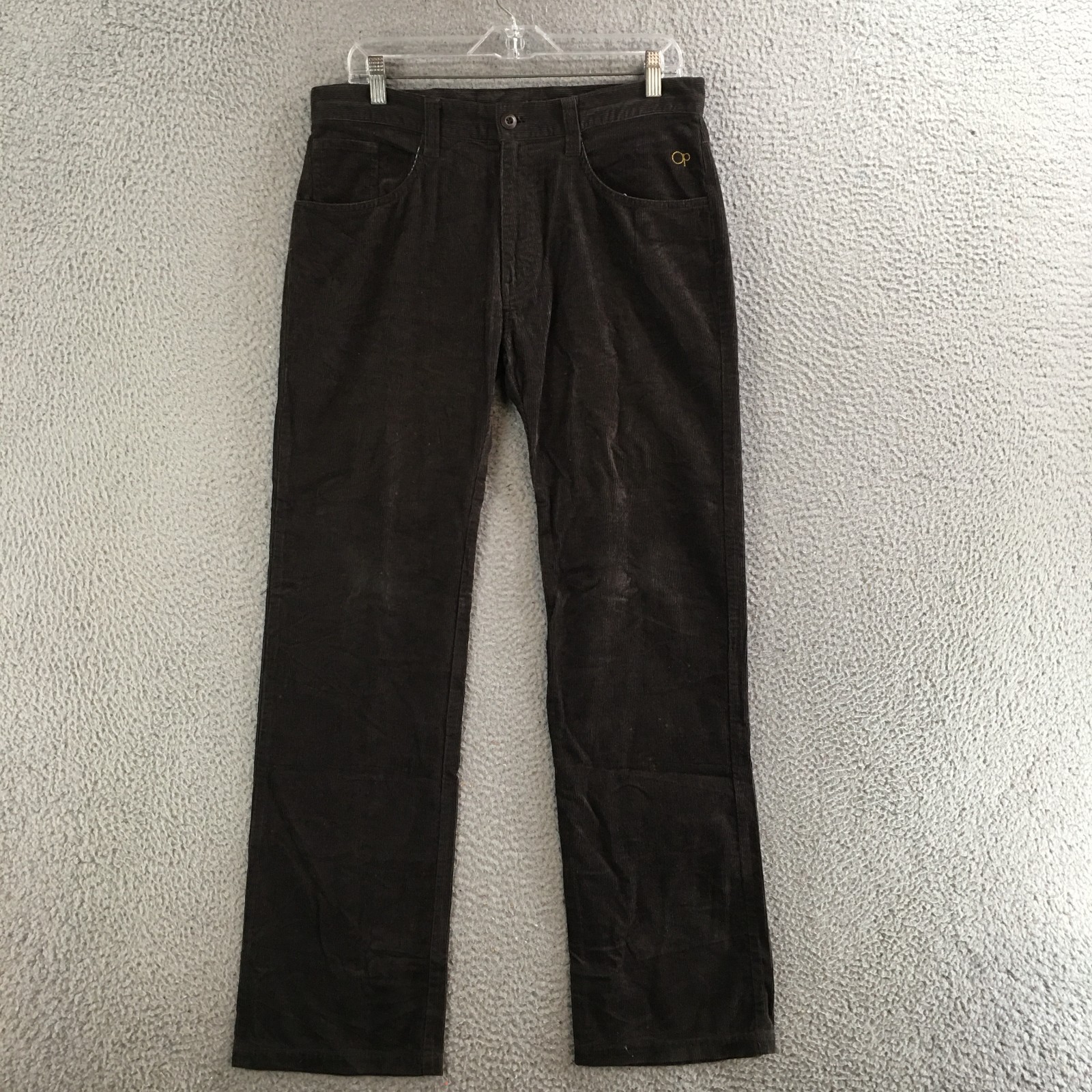 Ocean Pacific Pants Men L OP Sunwear Corduroy Zip Fly Straight Leg Retro Brown
