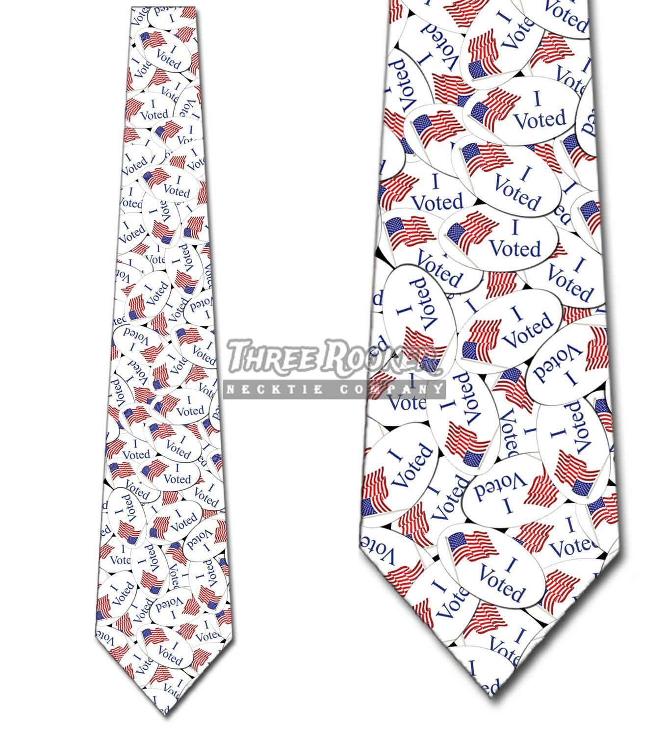 Political Ties Mens Voting Necktie I Voted Sticker Tie