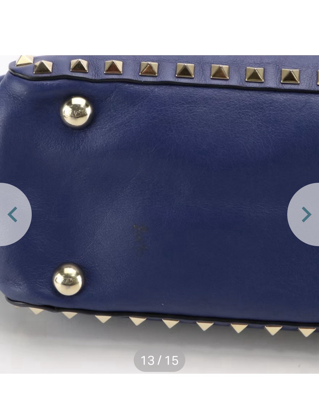 Valentino Garavani Rockstud Small Tote Blue leather spike, stud