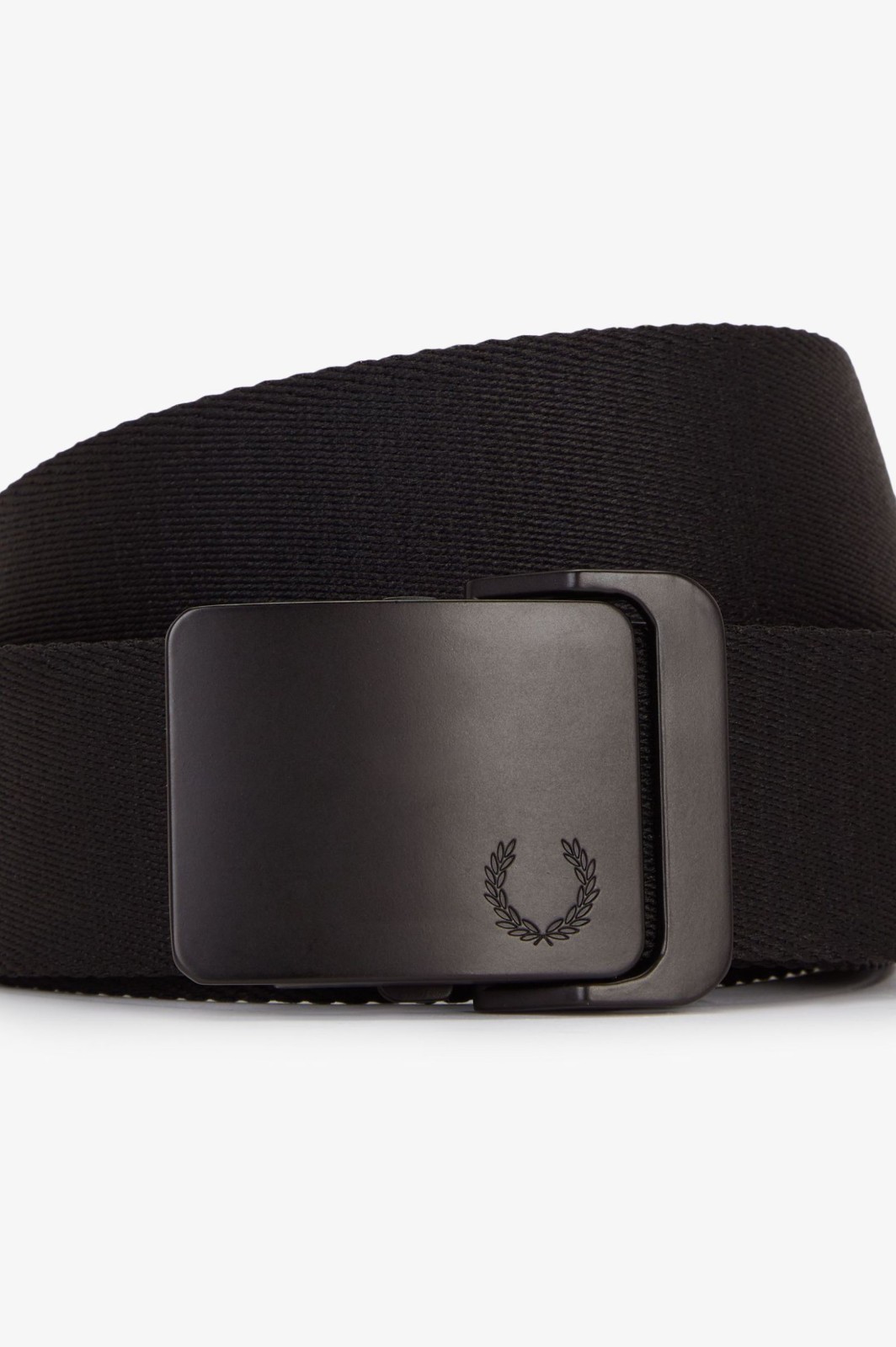 🔵 Fred Perry Solid Black Bandage Belt Mens SS26