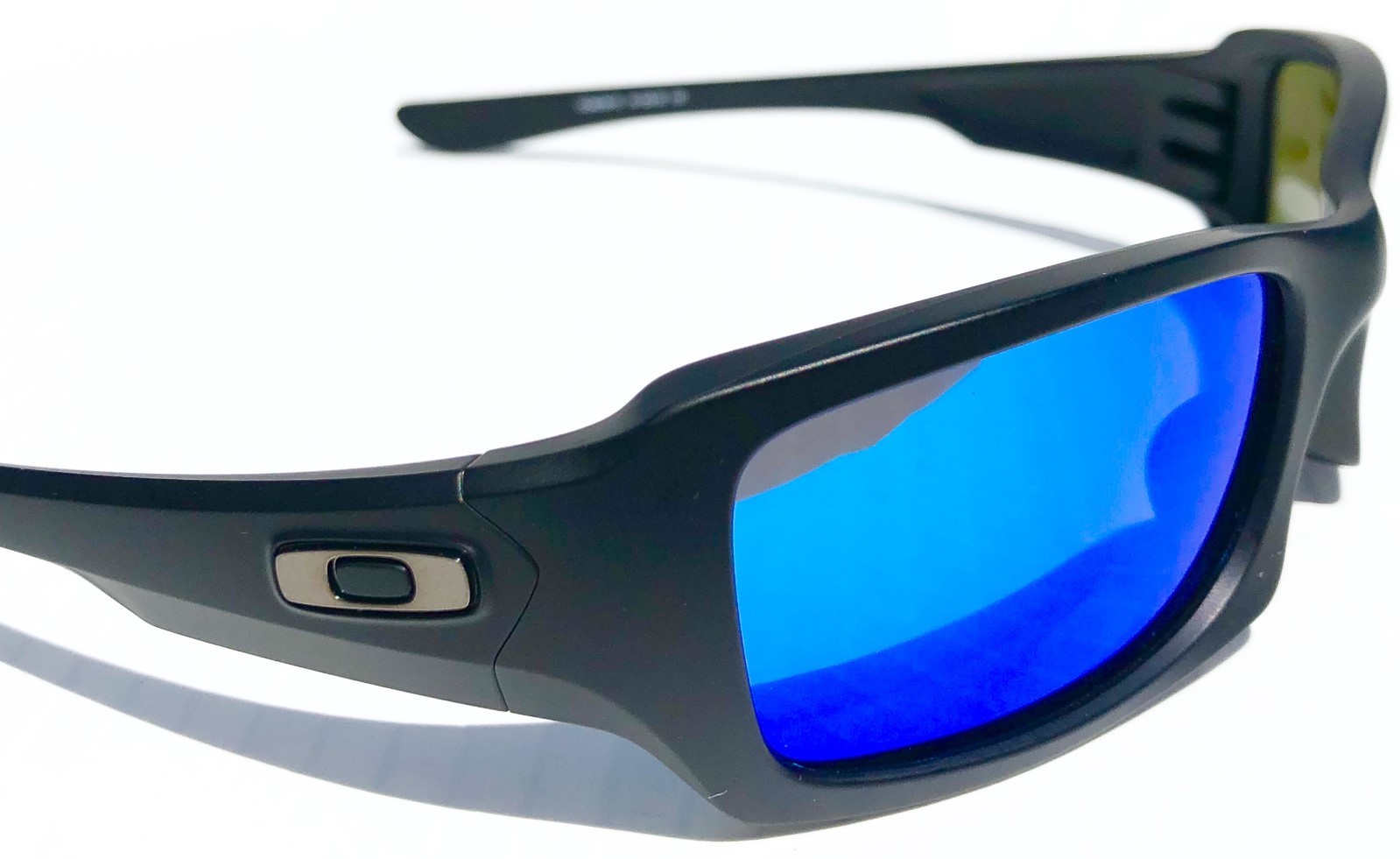 NEW Oakley FIVES Squared Matte Black w POLARIZED Galaxy BLUE Sunglass 9238