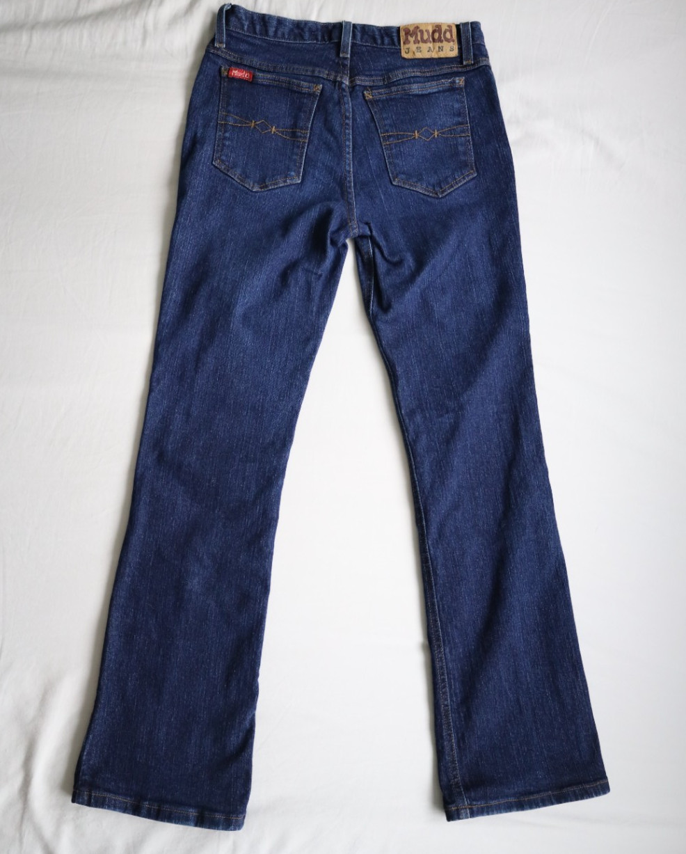 VTG Y2K Mudd Jeans Womens Size 8 Dark Wash Low/Mid Rise Flare Beat Generation