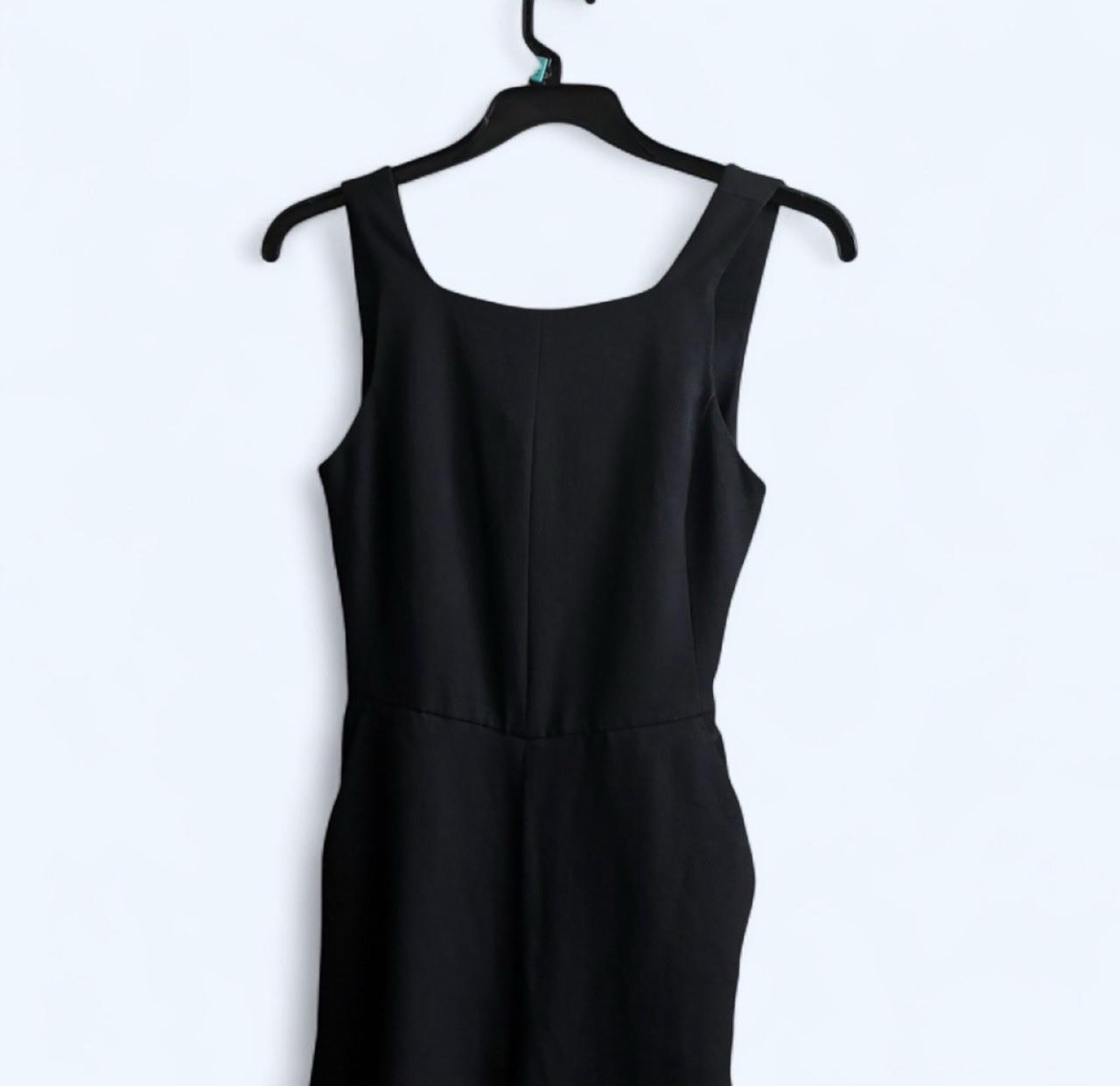 Wilfred Black Sleeveless Square Neck Wide-Leg Polyester Jumpsuit Women’s 8