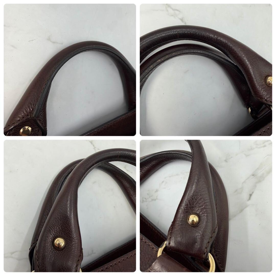 CELINE Boogie Bag Brown Leather Horse Carriage Charm Handbag Vintage Dust Bag