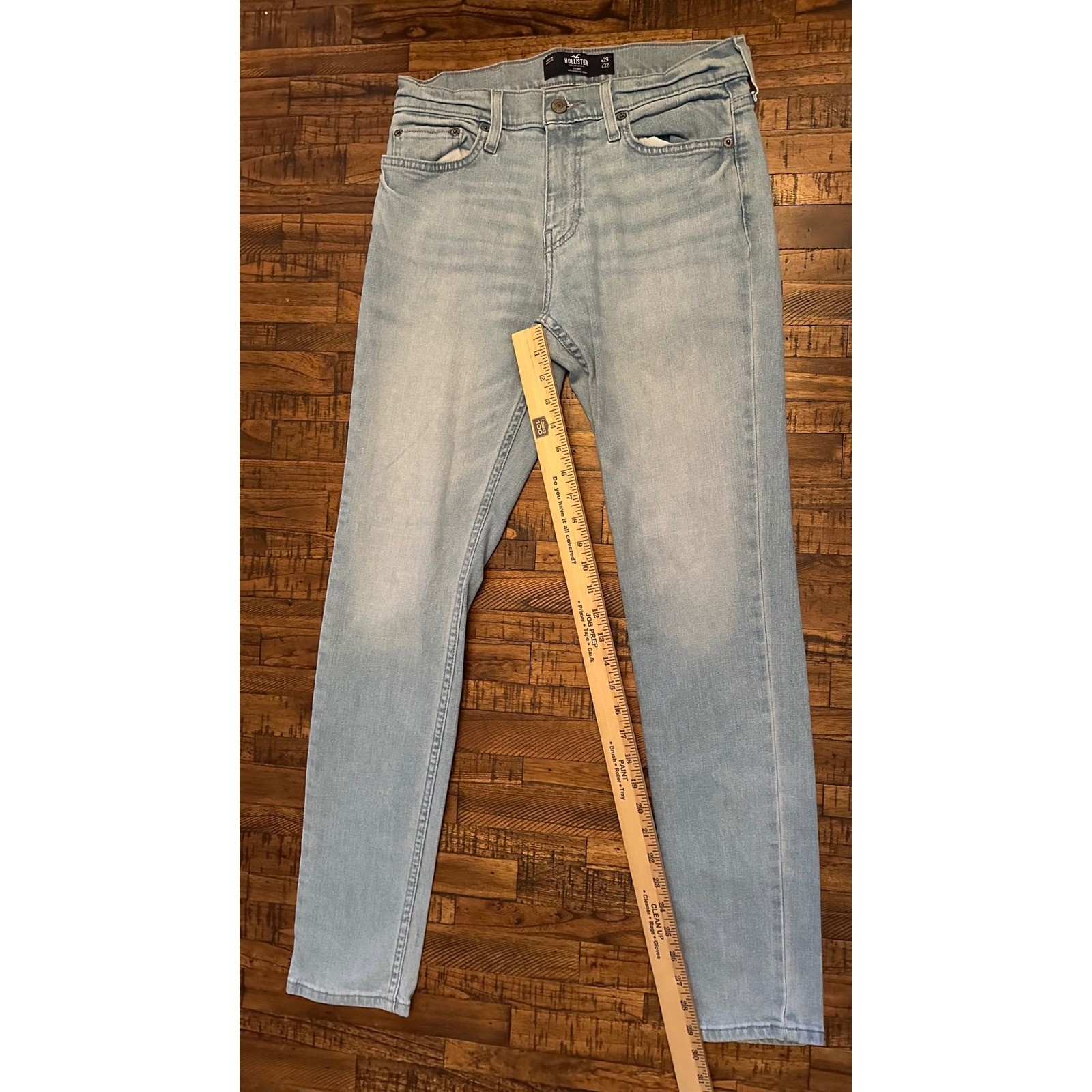 HOLLISTER Men’s W29 L32 Epic Flex SKINNY Light Wash Denim Jeans Stretch