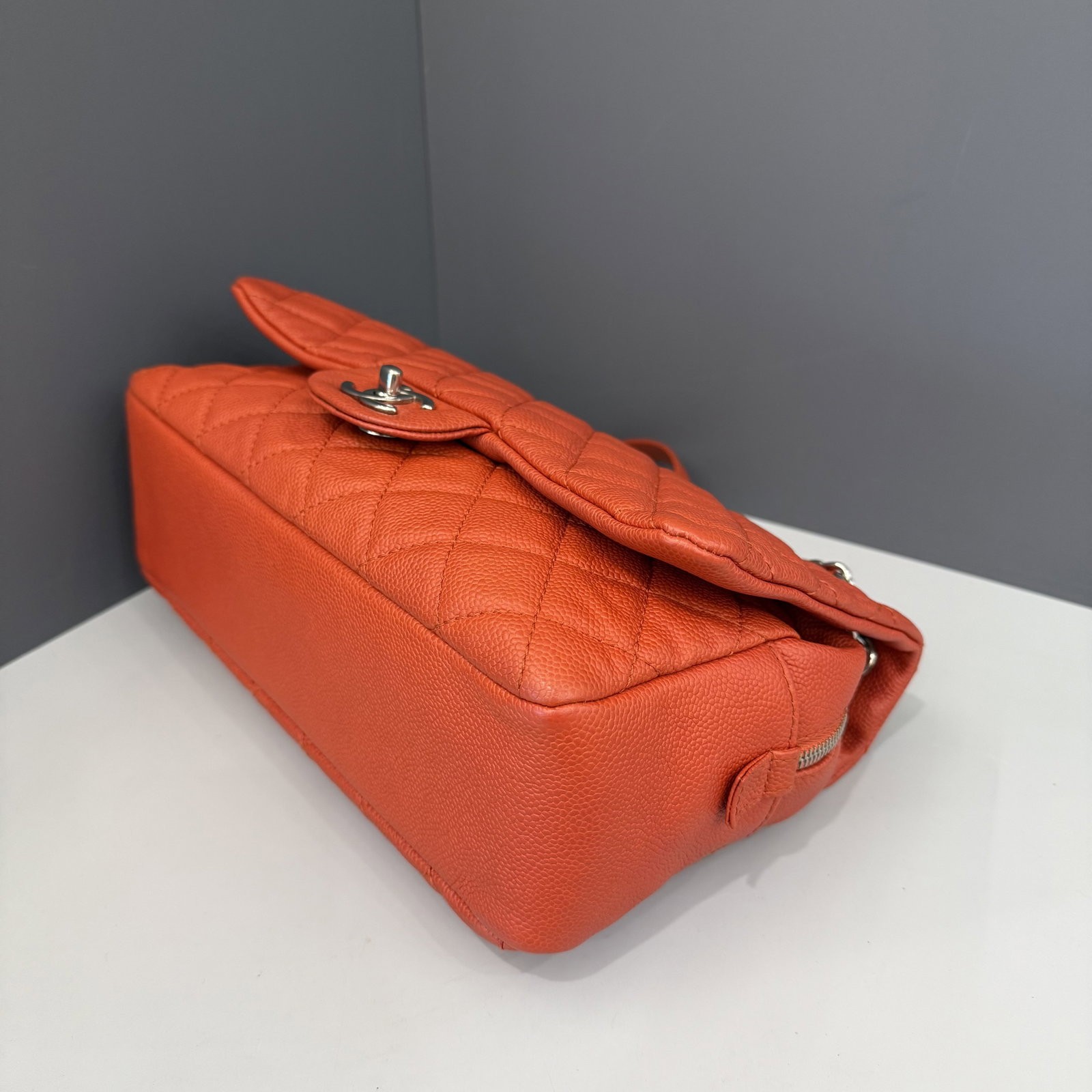 Chanel Flap Bag Orange Grained Calfskin (zz022826b1)