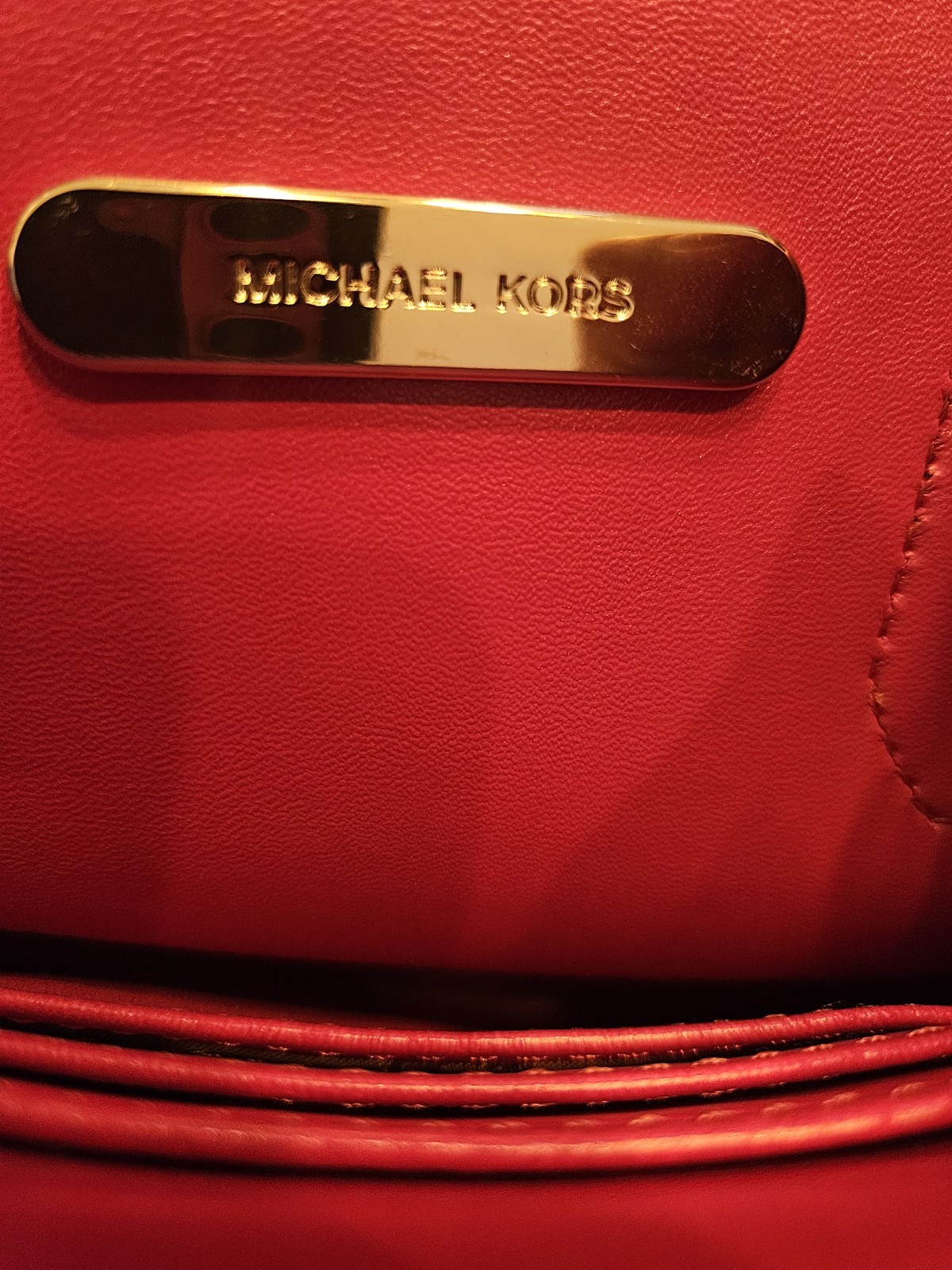 Michael Kors Pink Pebbled Satchel Bag with Zipper, Logo, Strap Accent & Dust Bag