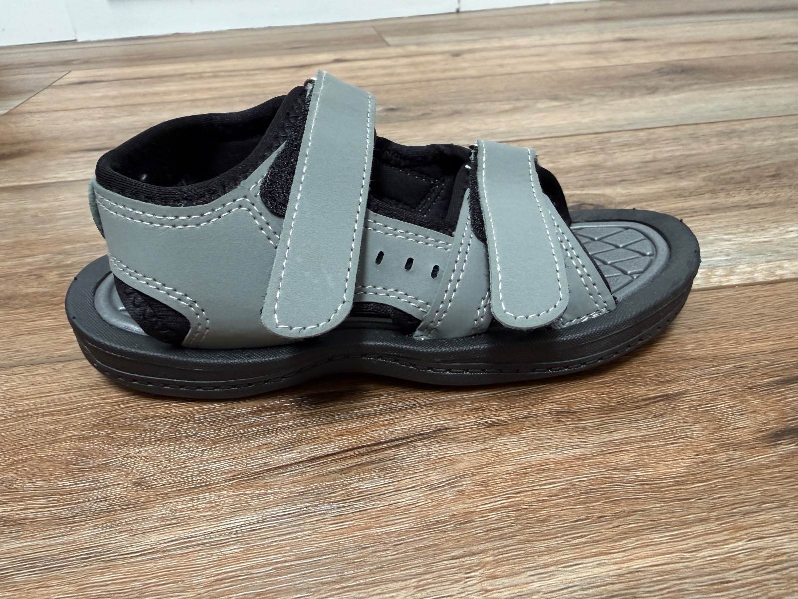 Skysole Toddler Boys Double Adjustable Strap Lightweight Shoes Sandals Gray 13-1
