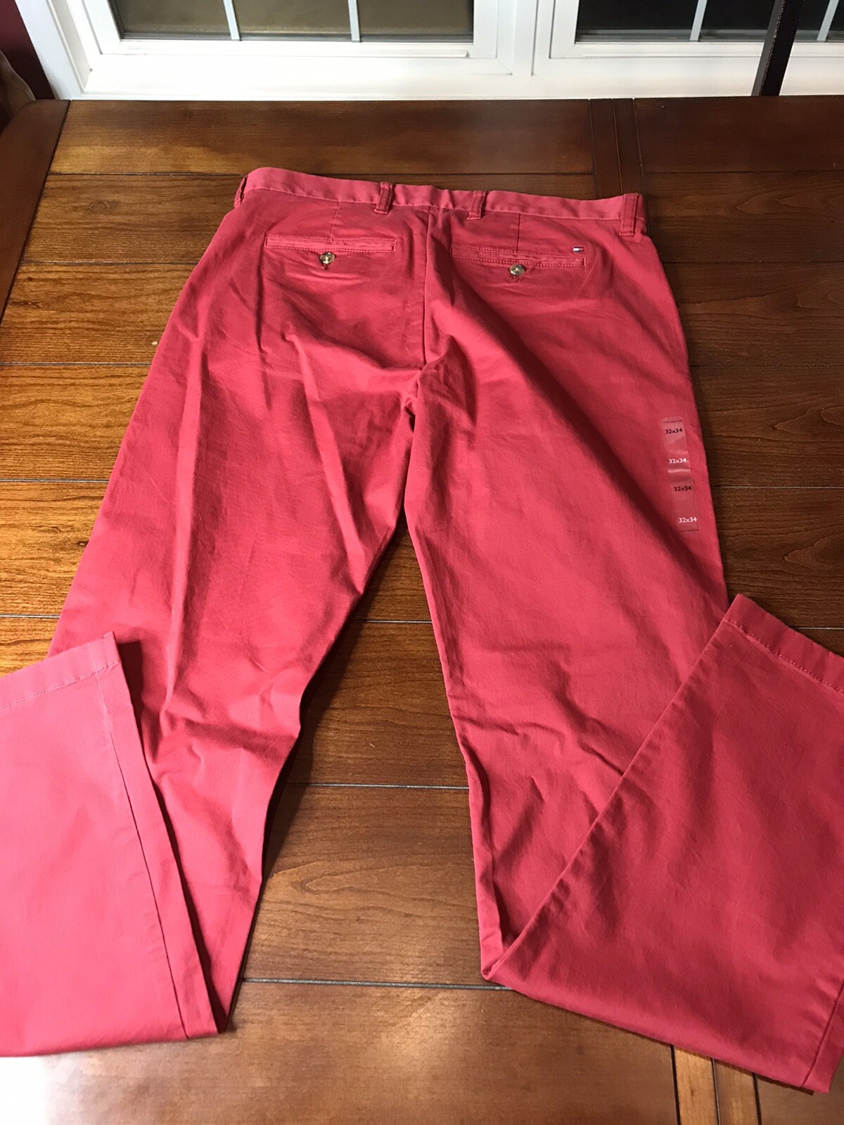Tommy Hilfiger Men’s pants 32W x 34L RED THFLEX stretch chino pant preppy
