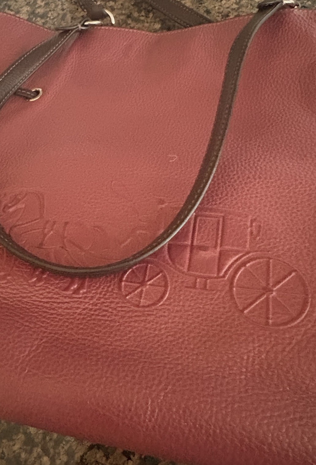 Coach Leather Tote Andy Horse And Carriage Light Raspberry With Matching Wallet