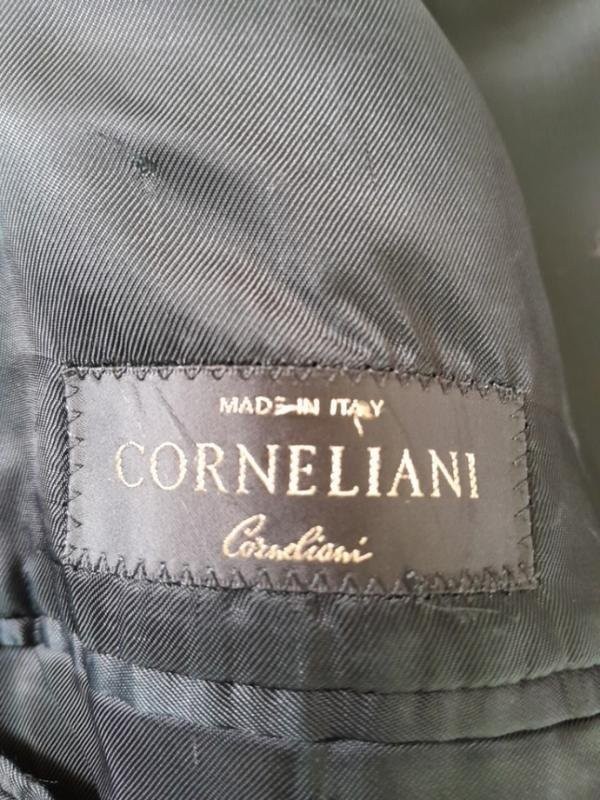 Men Corneliani Blazer Black Silk Wool 44 / XXL /