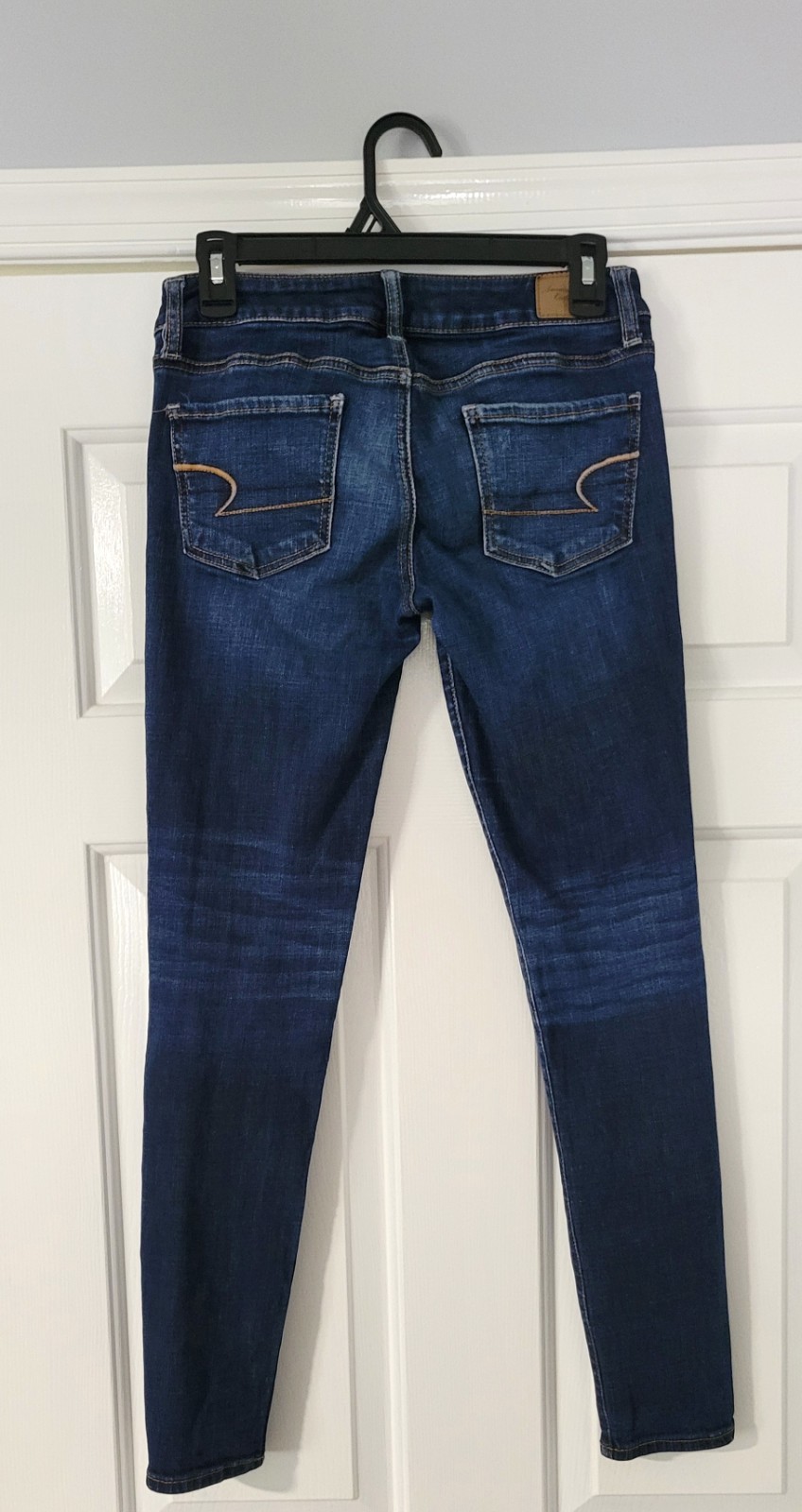 American Eagle Super Stretch Skinny Jeans Womens 4 Blue Denim Dark Wash Jeggings