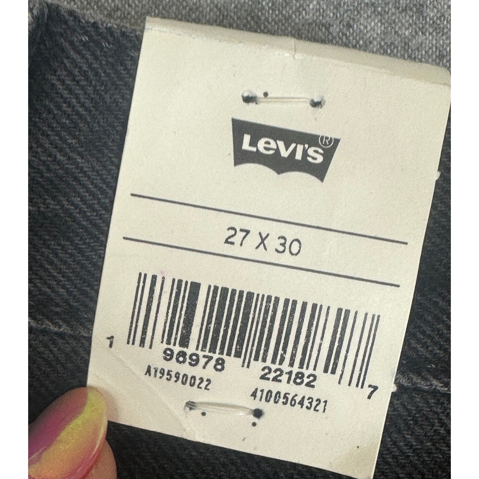 NEW Levis 501 ’90s Jeans 27×30 Take a Hint Black Button Fly Factory Wallet Fade