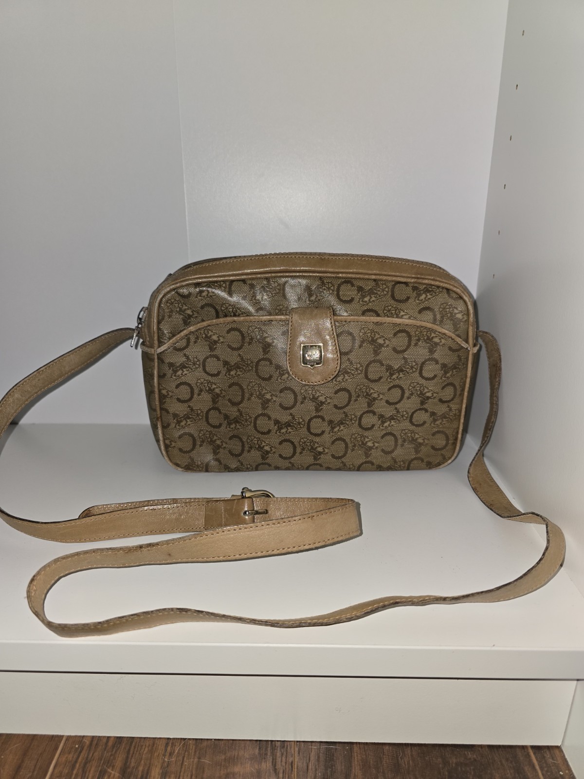Celine C Macadam Canvas Shoulder Bag