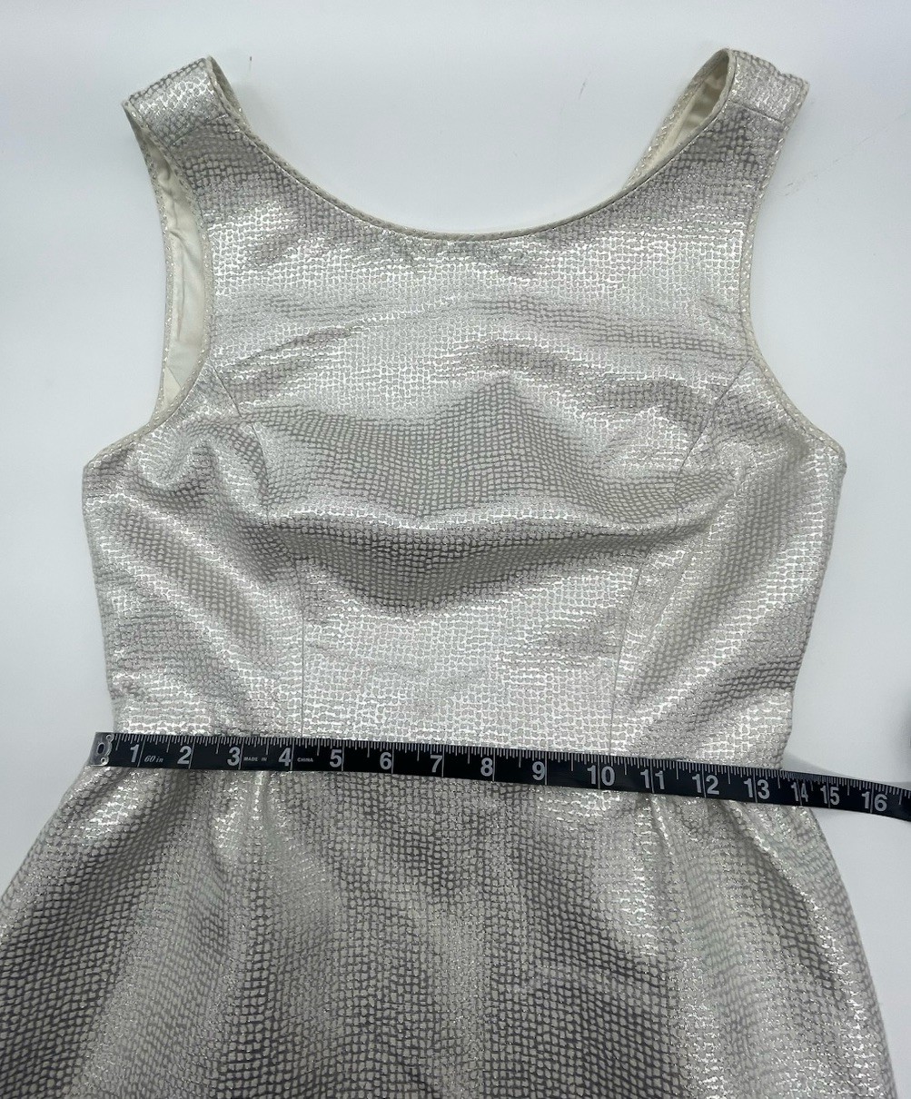 Erin Fetherston Coquette Retro Metallic Bow cocktail Dress 6 Bridal Prom Party