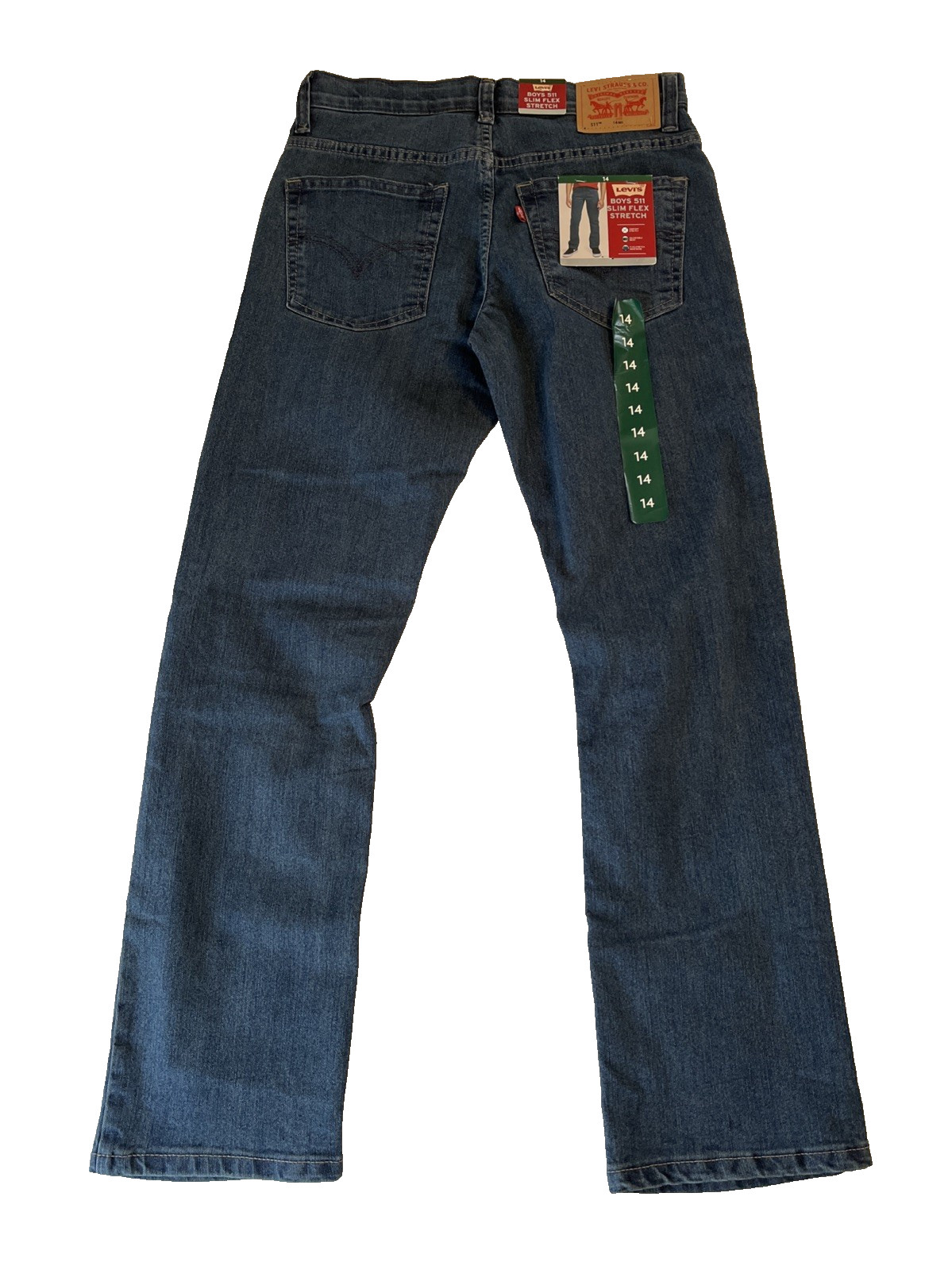Levi’s Boys 511 Slim Fit Jeans Size 14 Regular NWT Performance Flex Stretch Blue