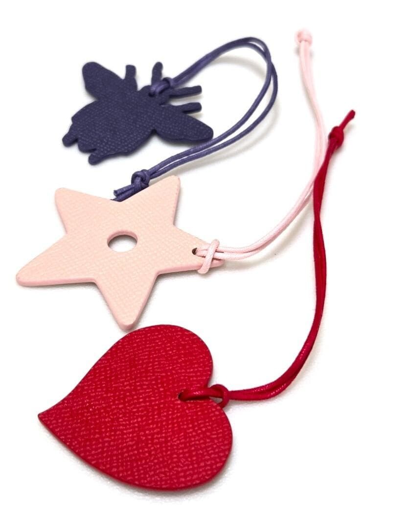 Christian Dior Novelty Bag Charm Set Heart Star Bee Boxed Auth