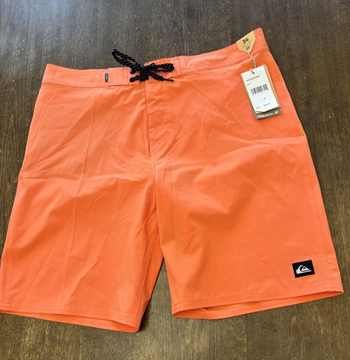 Quicksilver Men’s Surfsilk Kaimana 20” Orange Boardshorts 34