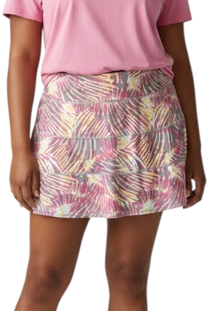 Ideology Women’s Printed Tiered A-Line Skort Plus Size 1X Tropic Fusion