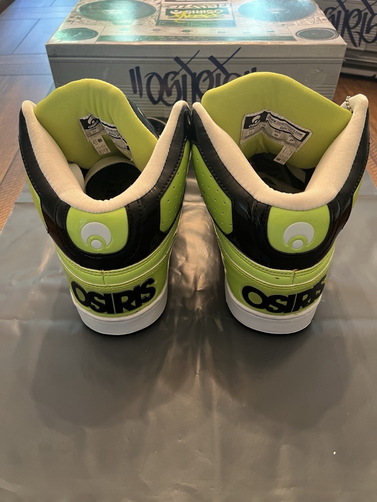 Osiris Bronx Men’s Skateboarding Shoes US 11 Black Lime White