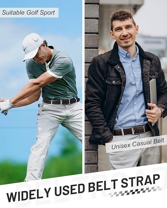 Adjustable Automatic Buckle Genuine Leather Mens Ratchet Belt Belts For Men