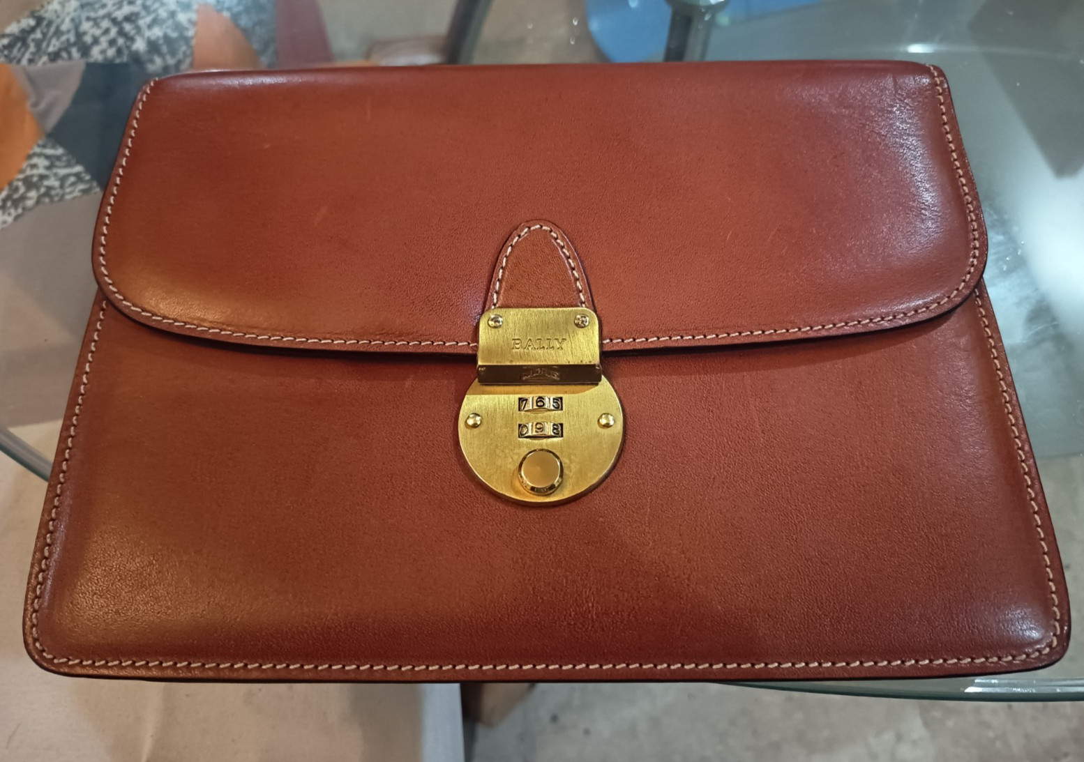 Bally Vintage Executive Foldover Organizer Brown Leather Clutch Bag (Unisex)