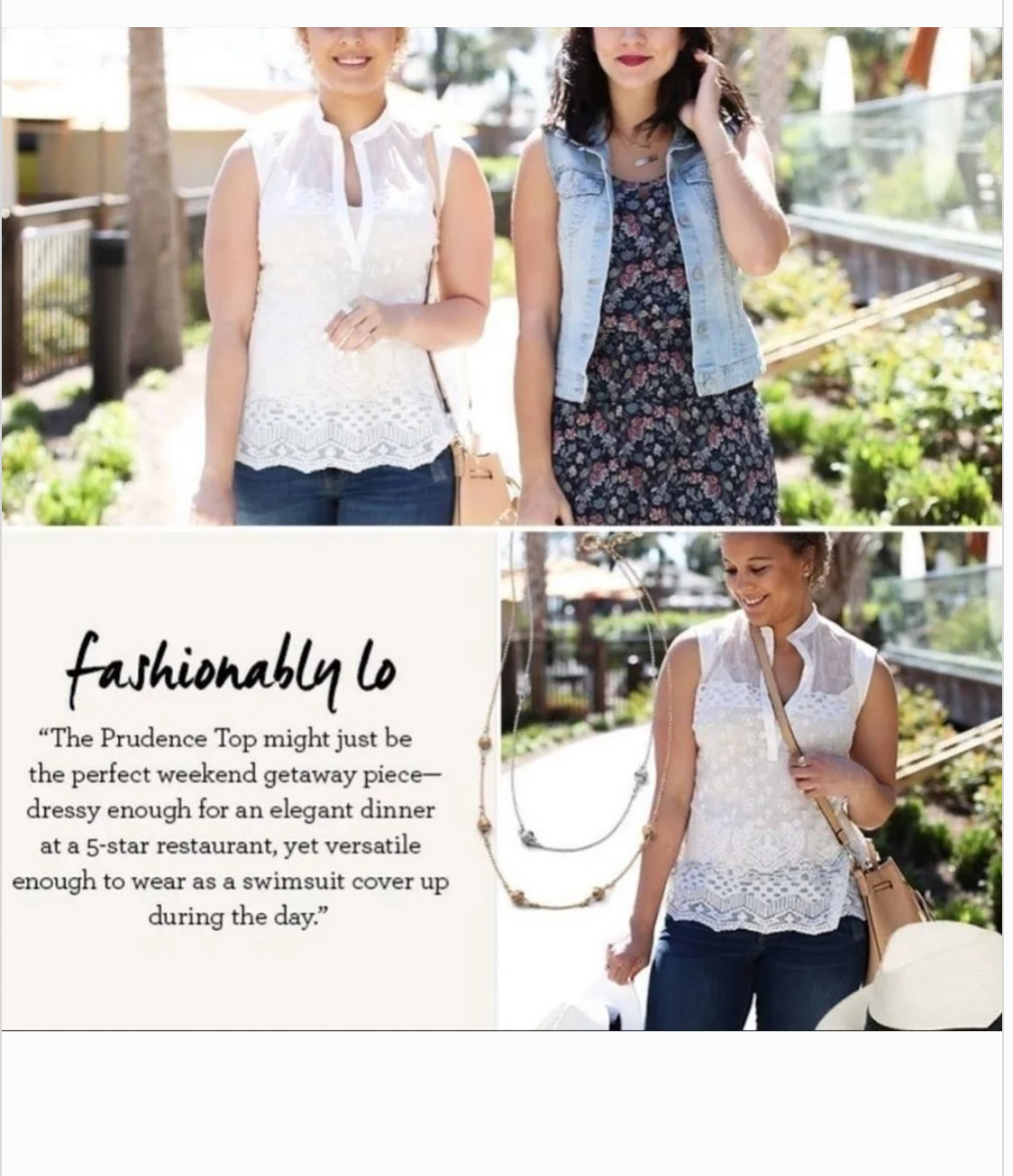 CAbi #5201 Prudence White Lace Mesh Sleeveless Tank Top Blouse Size Medium