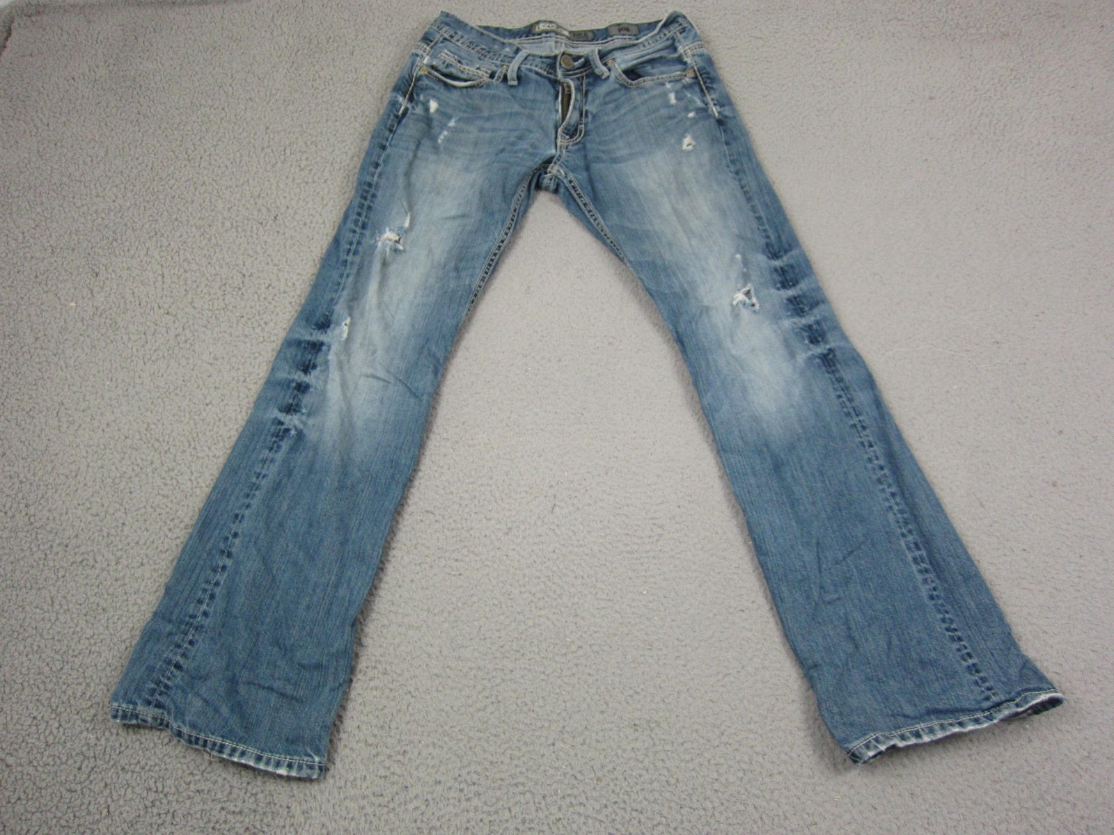 Buckle BKE Jeans Mens 30R x 30 Blue Denim Carter Boot Cut Distress Low Rise