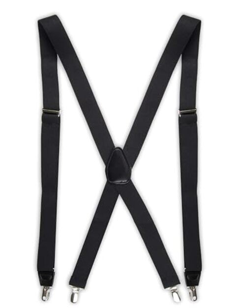 Men’s Men’s Solid Suspenders One Size Black