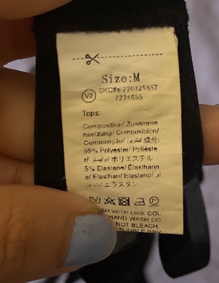 Women’s Black Bra Size M Solid Polyester/Elastane Adjustable Hook & Eye