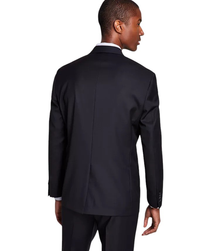 Michael Kors Mens Classic fit Suit Jacket Blazer 44 R Black Solid Wool