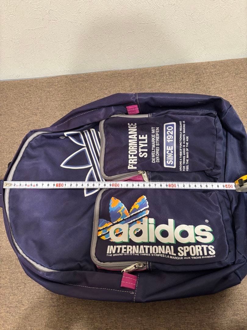 Adidas Retro Backpack Navy 15.7×11.4in Used