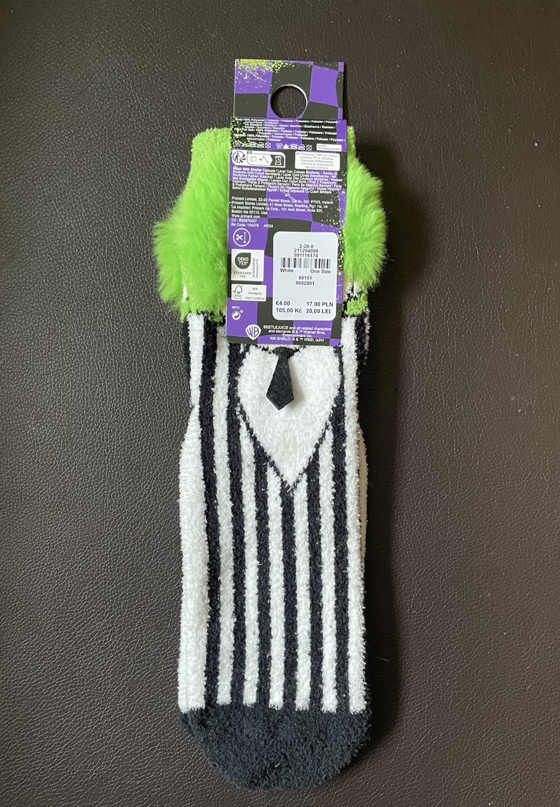 Beetlejuice Cosy Socks Halloween Cosy Socks Size 37/38/39/40/41/42 Socks