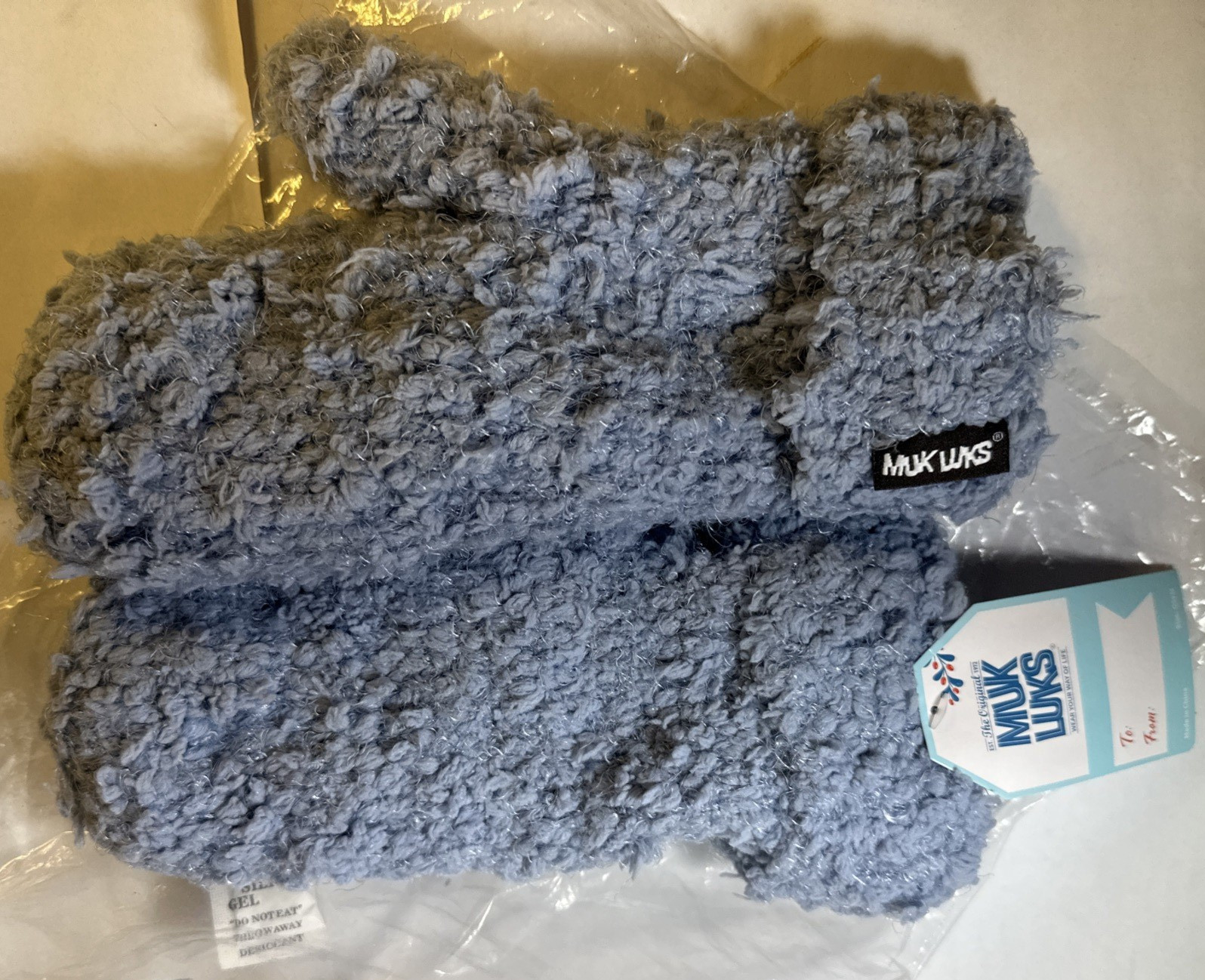 Muk Luks Women’s Popcorn Fluffy Soft Lined Mittens One Size Fits Most Moonstone