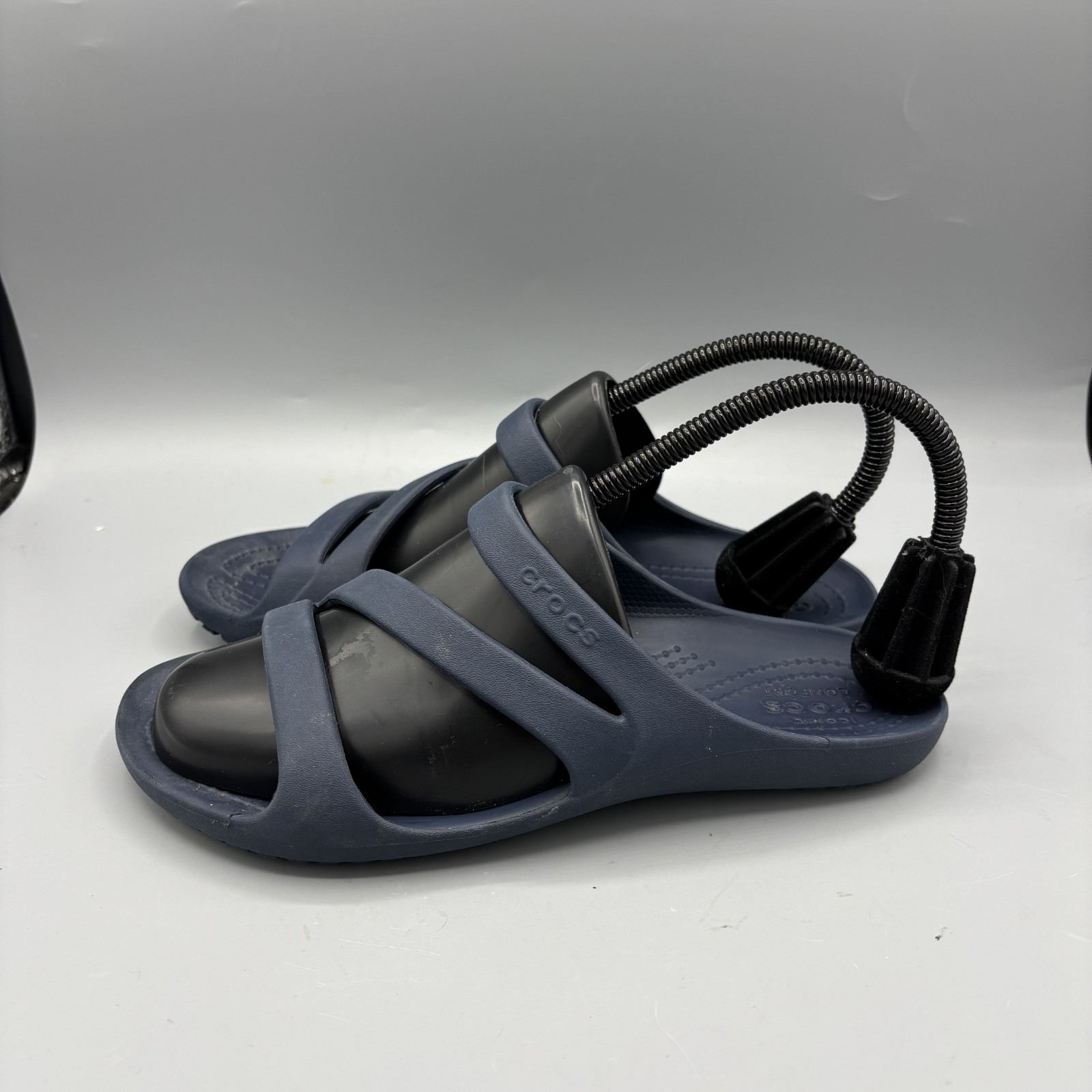 Crocs Kadee II Sandals Slides Navy Blue Women’s Comfort Slip On Sandals Size 6