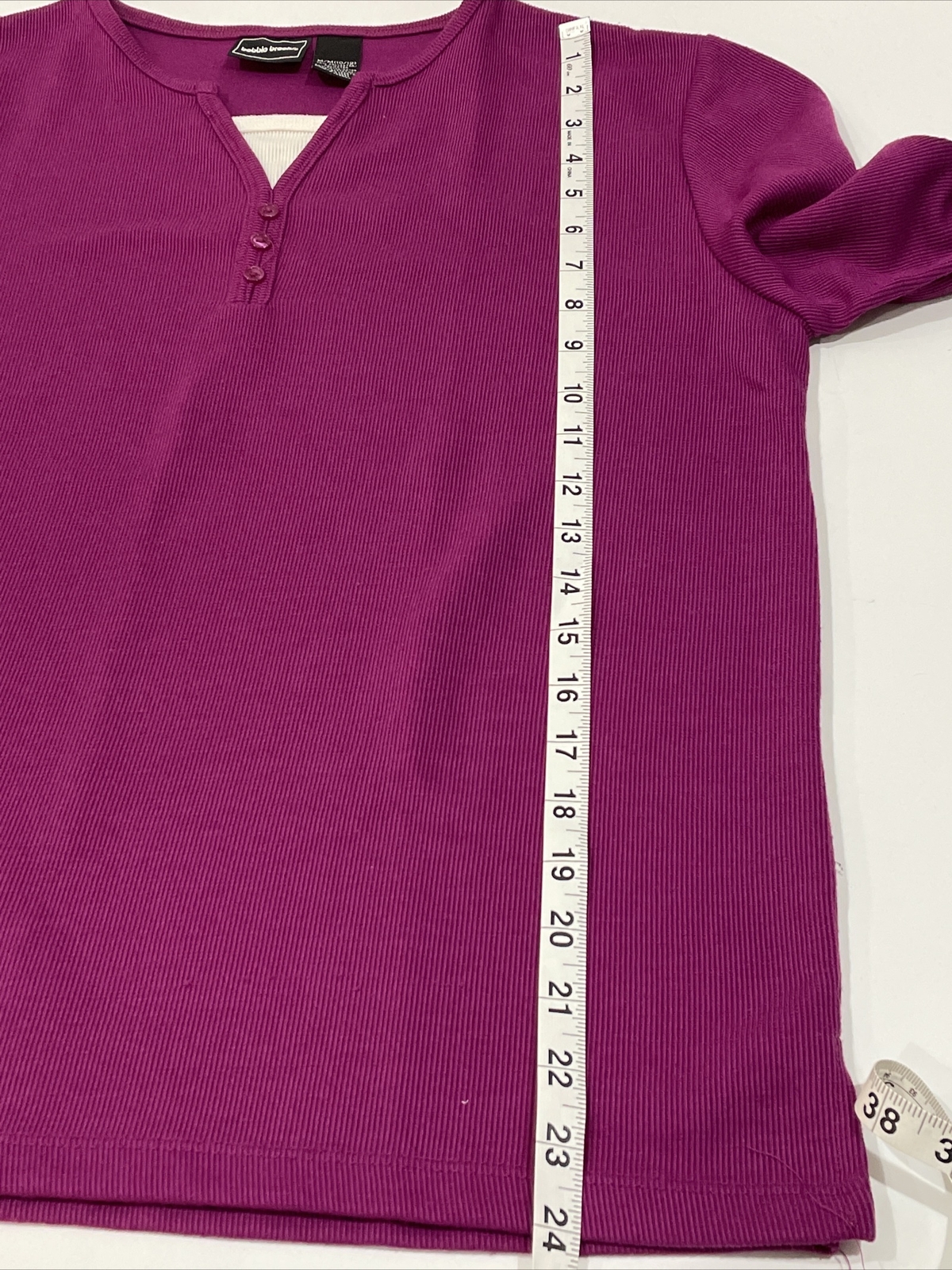 Bobbie Brooks Womens Long Sleeve V-Neck Sweater Button Detail Size Medium